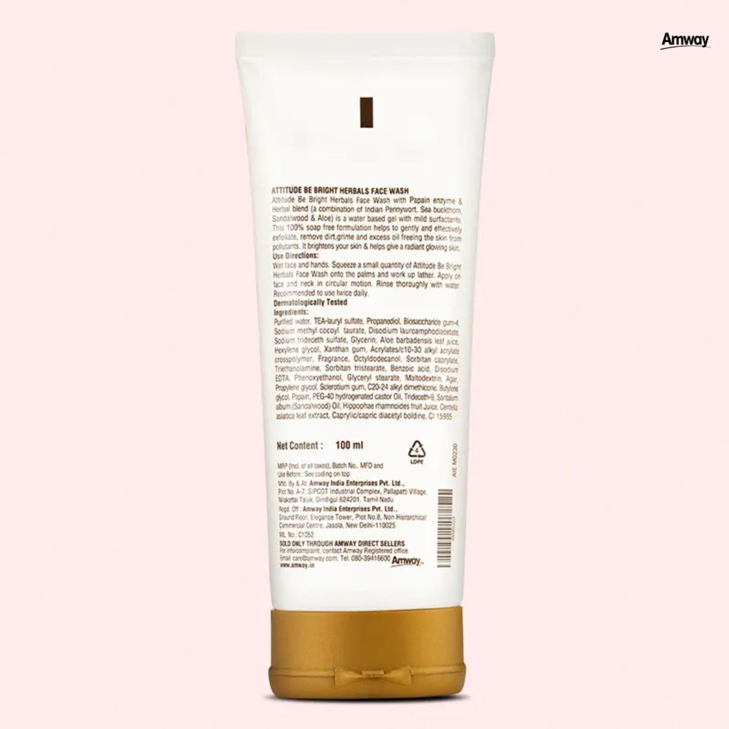 Image of Amway Attitude Be Bright Herbals Herbal Radiant Face Cleanser for Soft Skin Face Wash