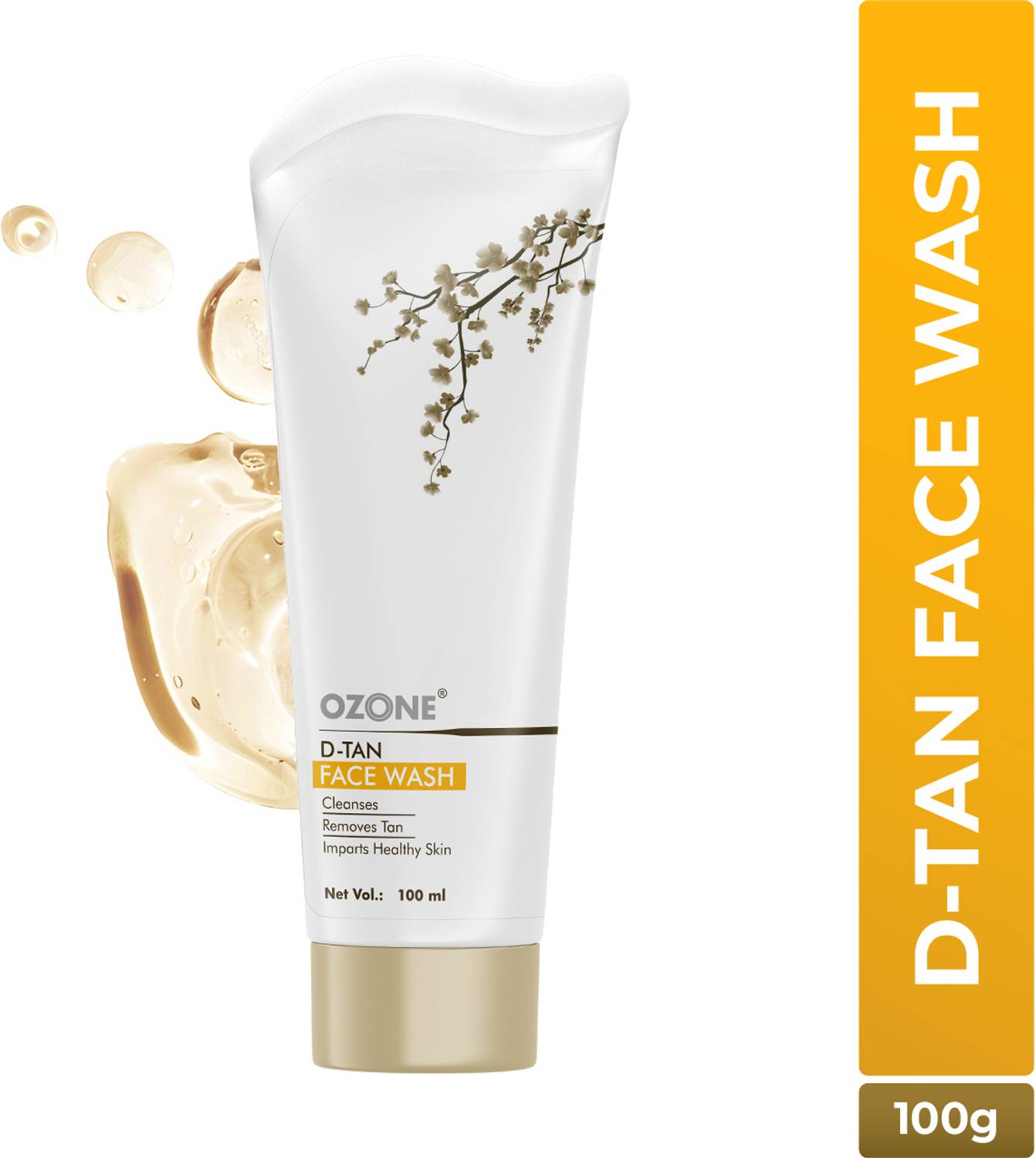 OZONE D-Tan - For Tan Removal. A Skin Brightening & Tan Removal Solution for All Skin Types. Face Wash