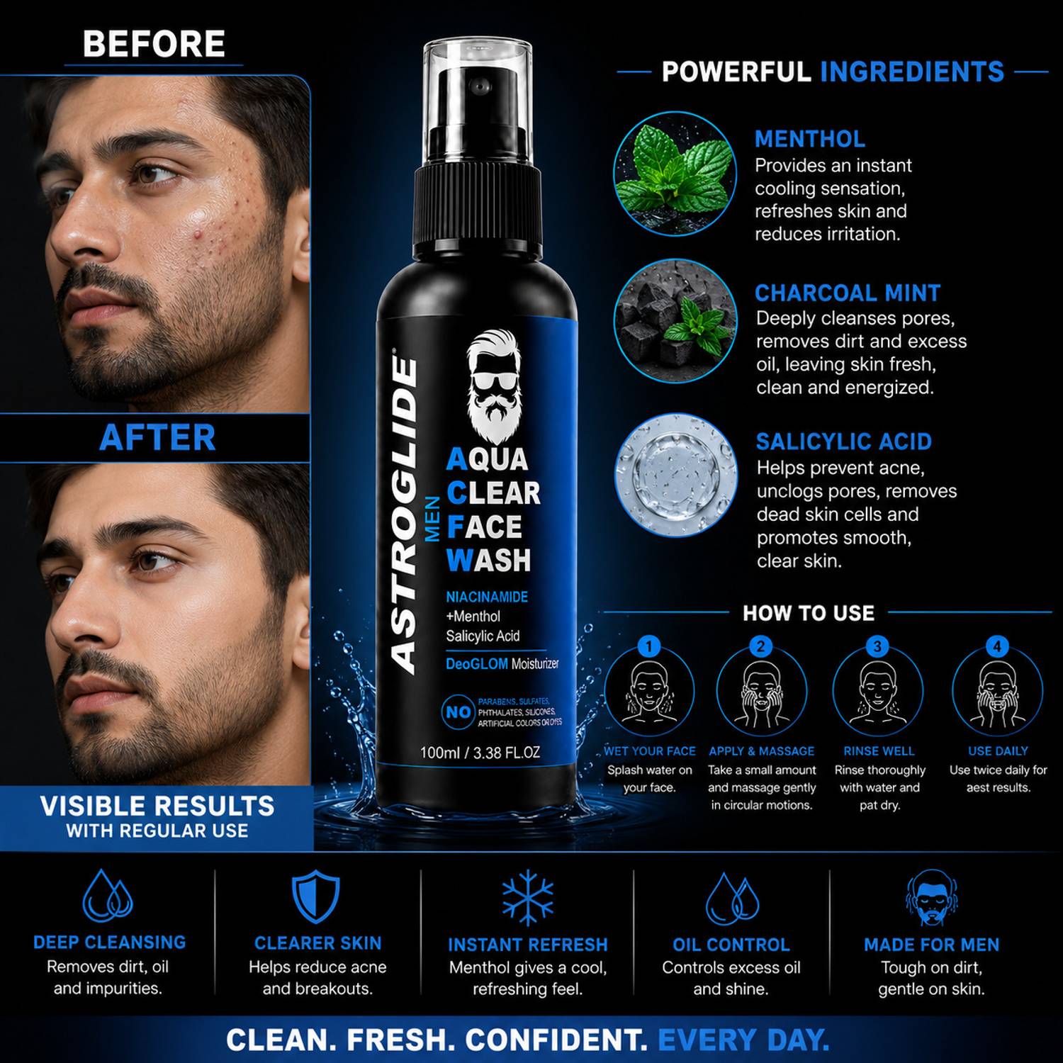 Astroglide Ocean Revive Face Wash - Image 3