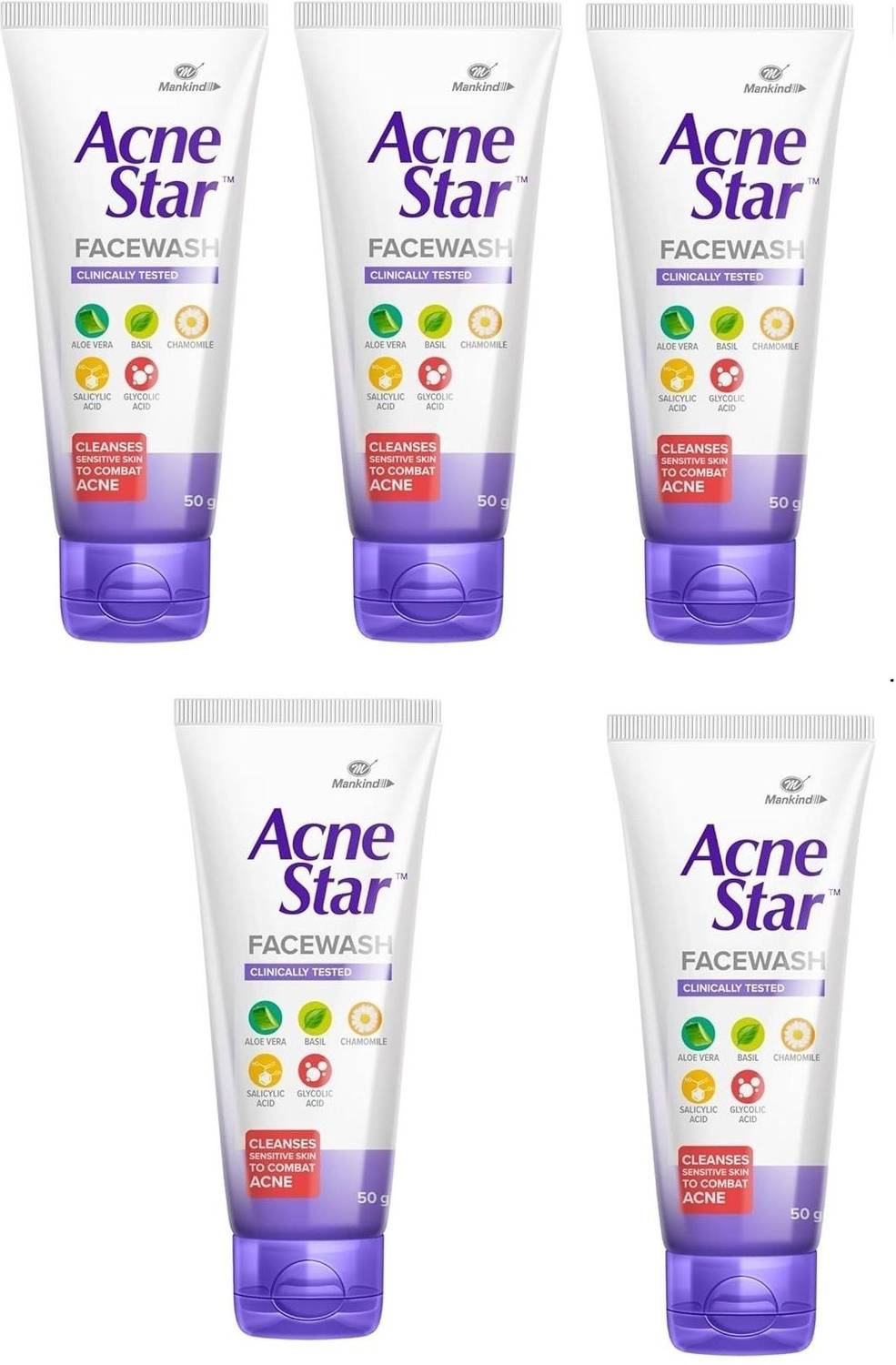 acnestar Unisex Cleansing  - (50 Gr, 5 Pc) Face Wash