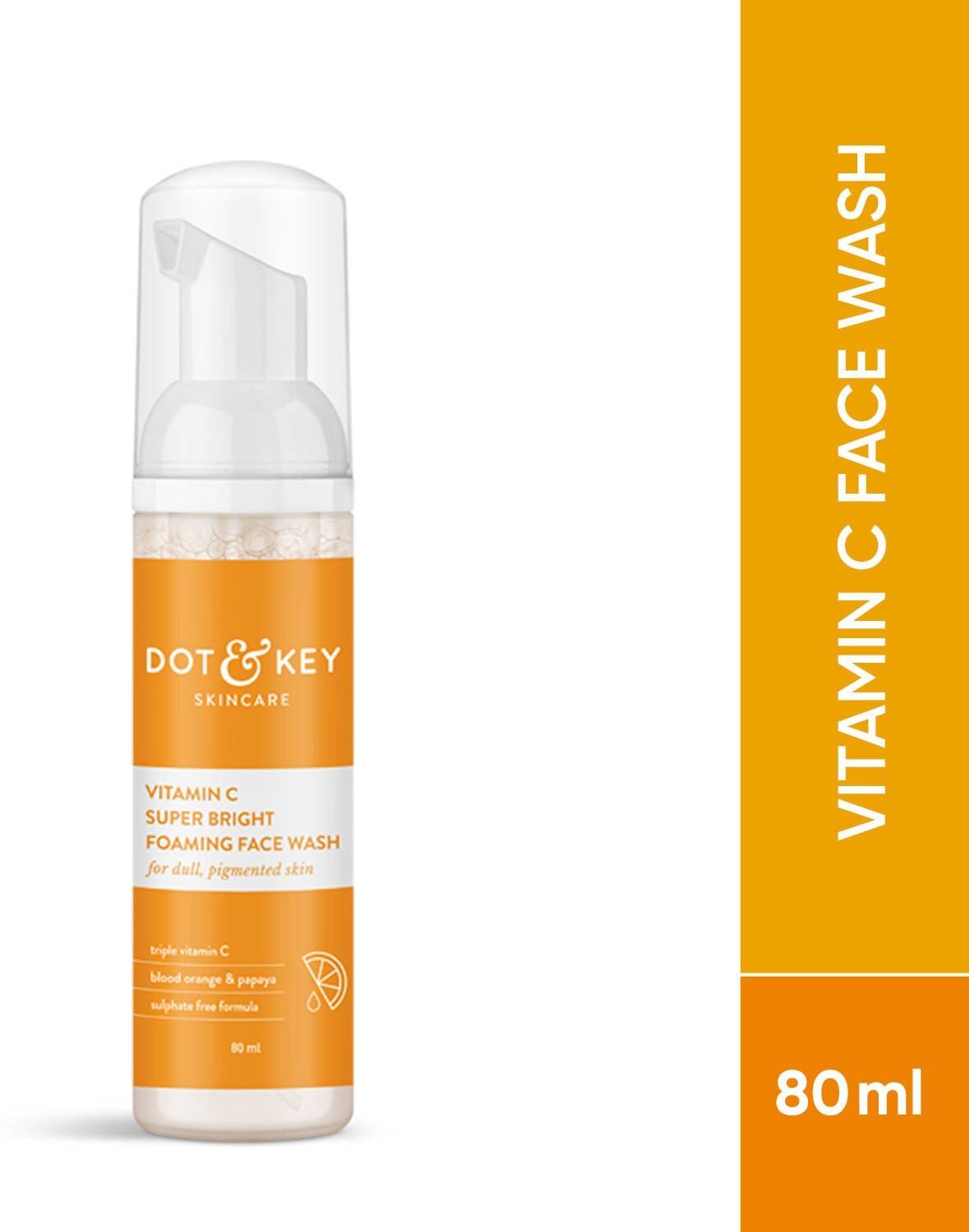 Dot & Key Vitamin C Super Bright Foaming for Glowing Skin, Sulphate Free Face Wash