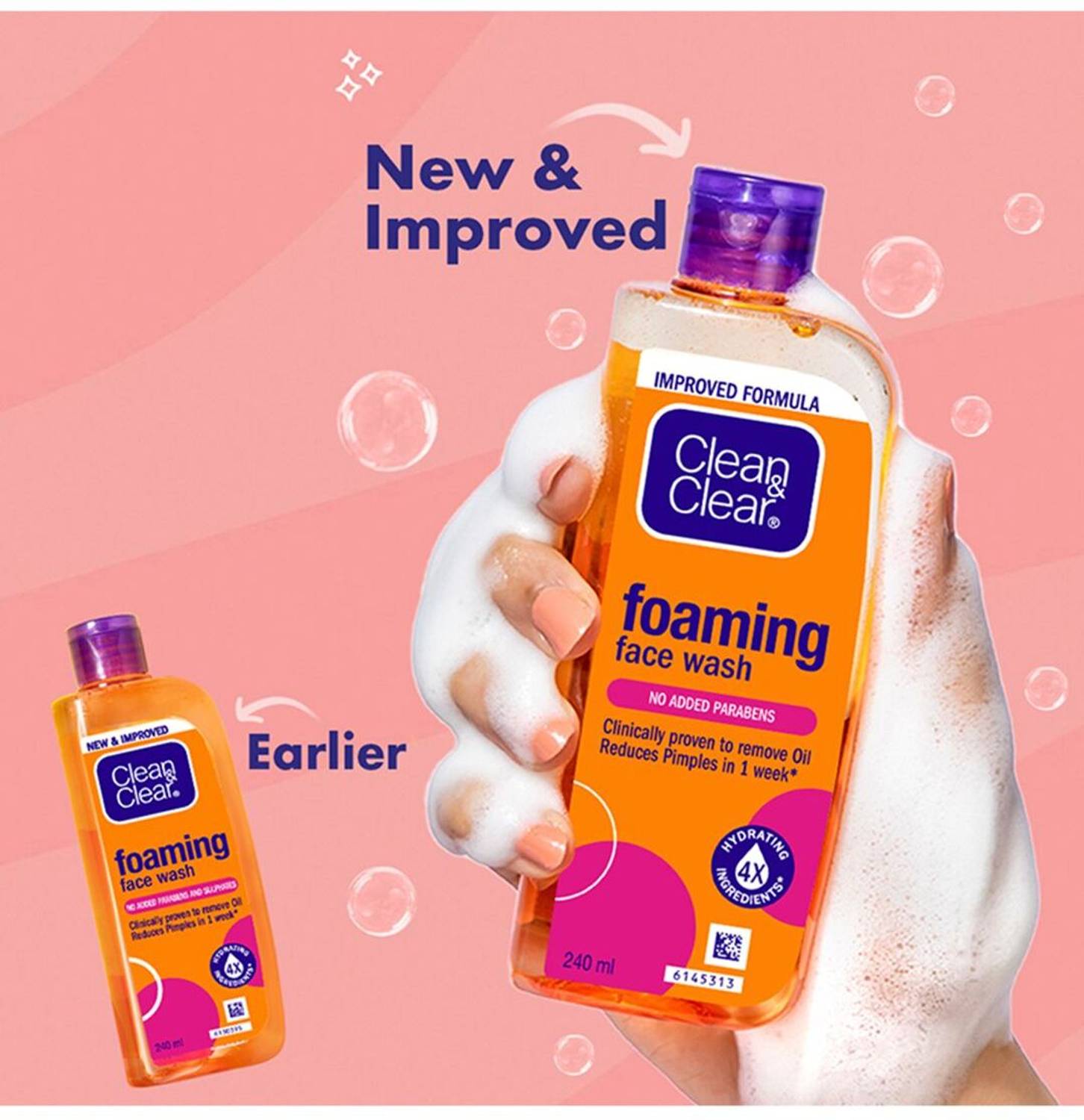 Clean & Clear Oil Free Foaming Face Wash 240 ml - Image 4