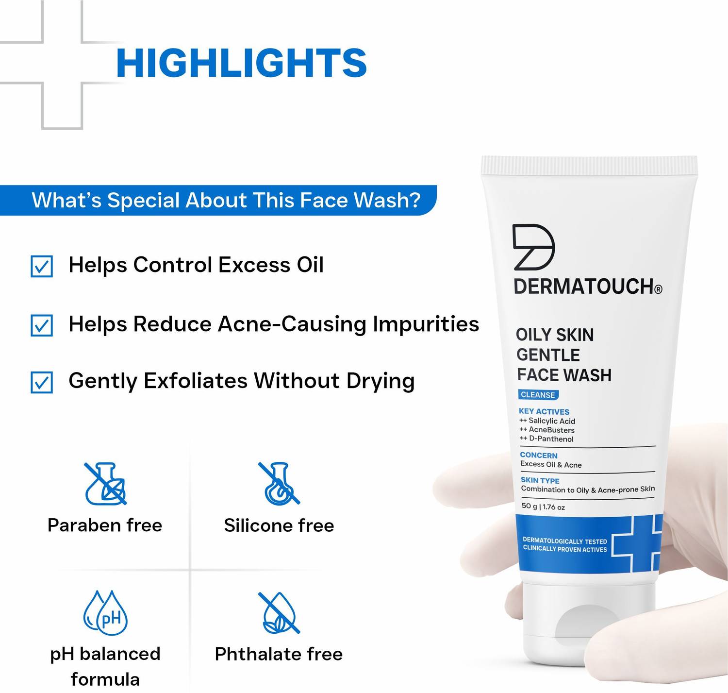 Dermatouch Oily Skin Face Wash with Salicylic Acid - Image 5