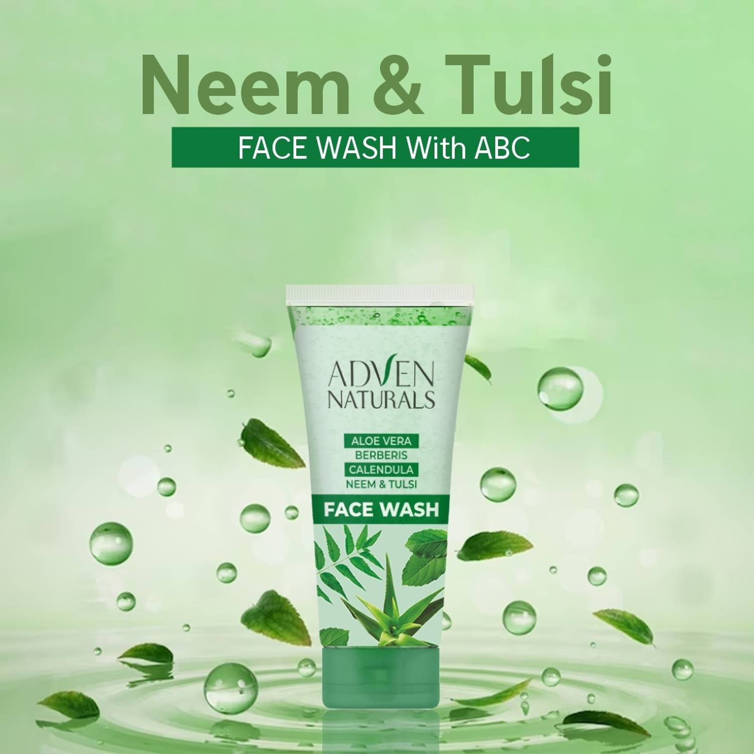 Adven Naturals FACEWASH WITH Aloevera, Berberis, Calendula, Neem & Tulsi New Face Wash