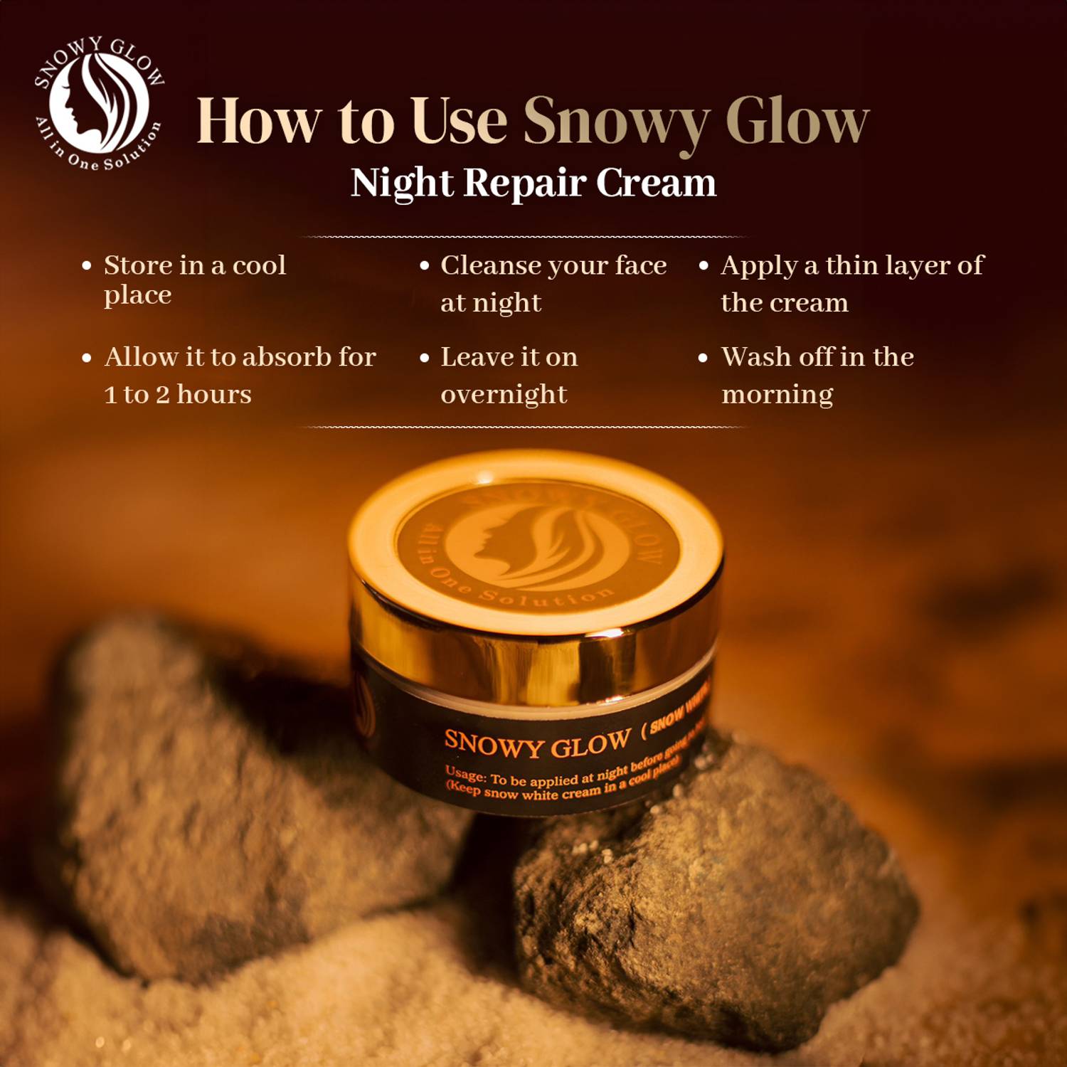snowyglow Night Face Cream for Brightening - Image 4