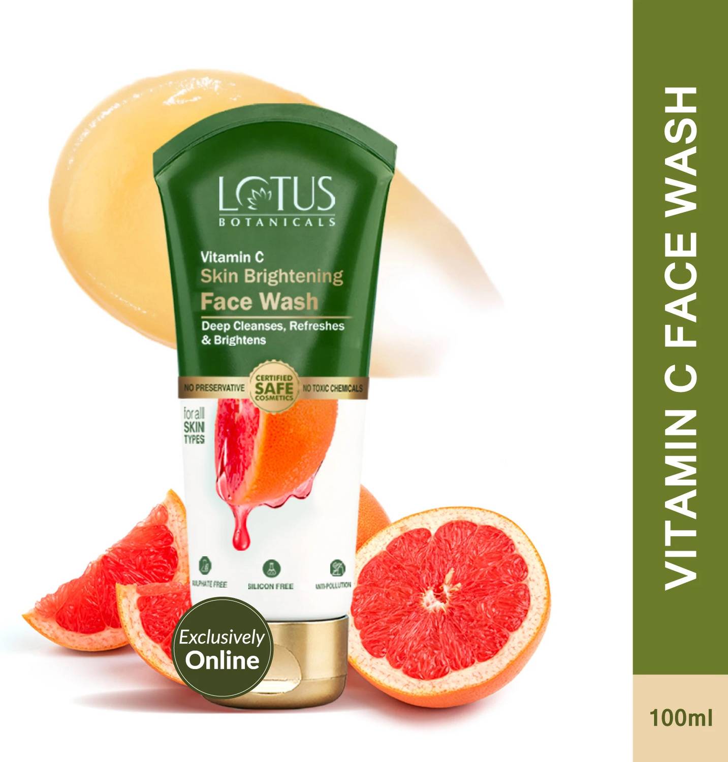 Lotus Botanicals Vitamin C Skin Brightening Deep Cleanses, Ref