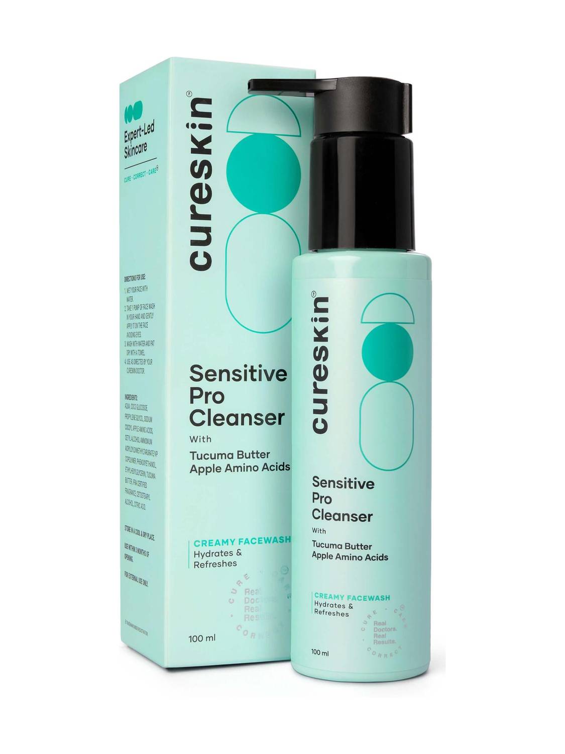 cureskin Sensitive Pro Cleanser with Apple Extracts for Sensitive Skin Face Wash