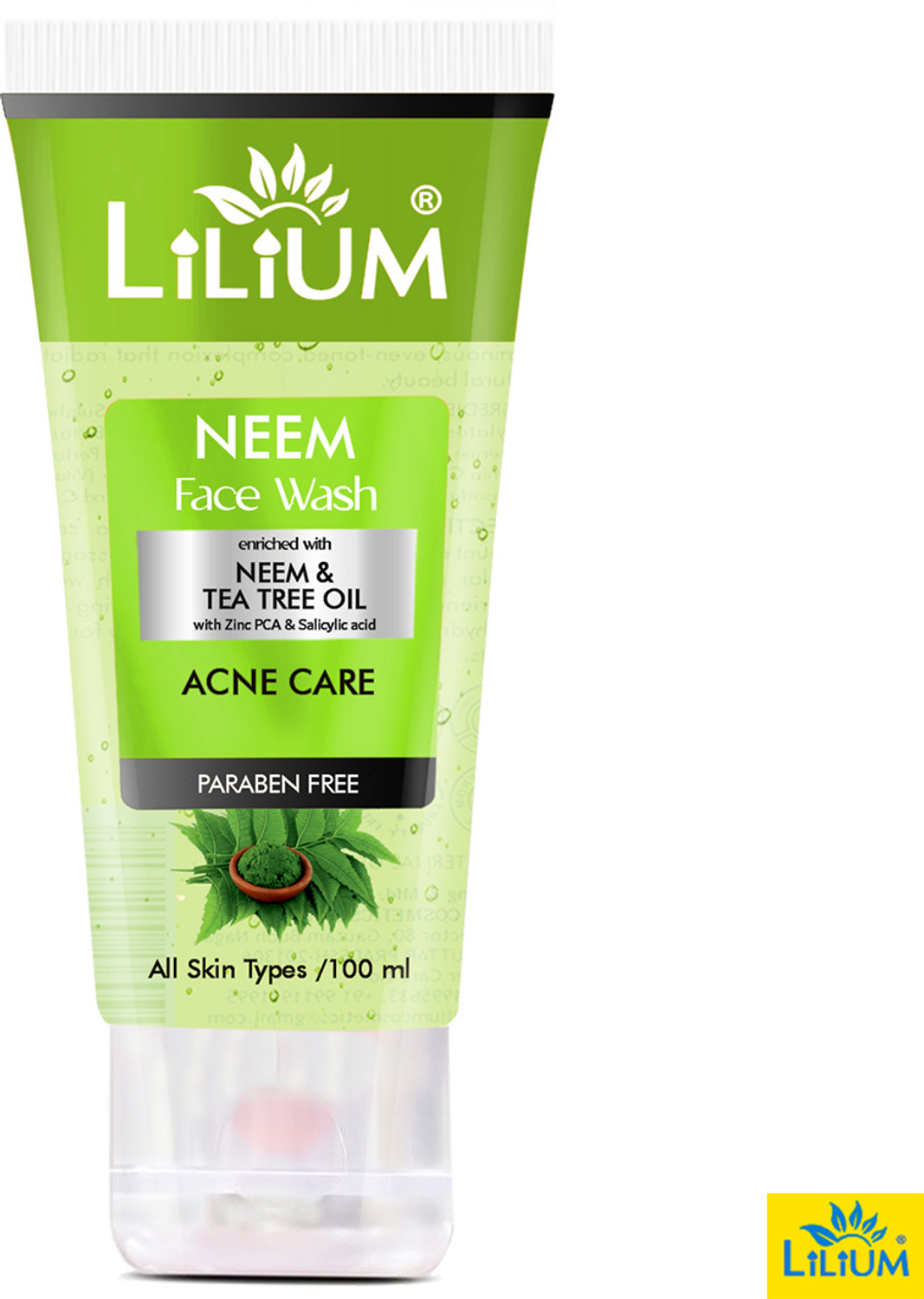 Image of LILIUM Acne Care | Paraben Free | Enriched with Neem & Tea Tree Oil Face Wash (100 ml)