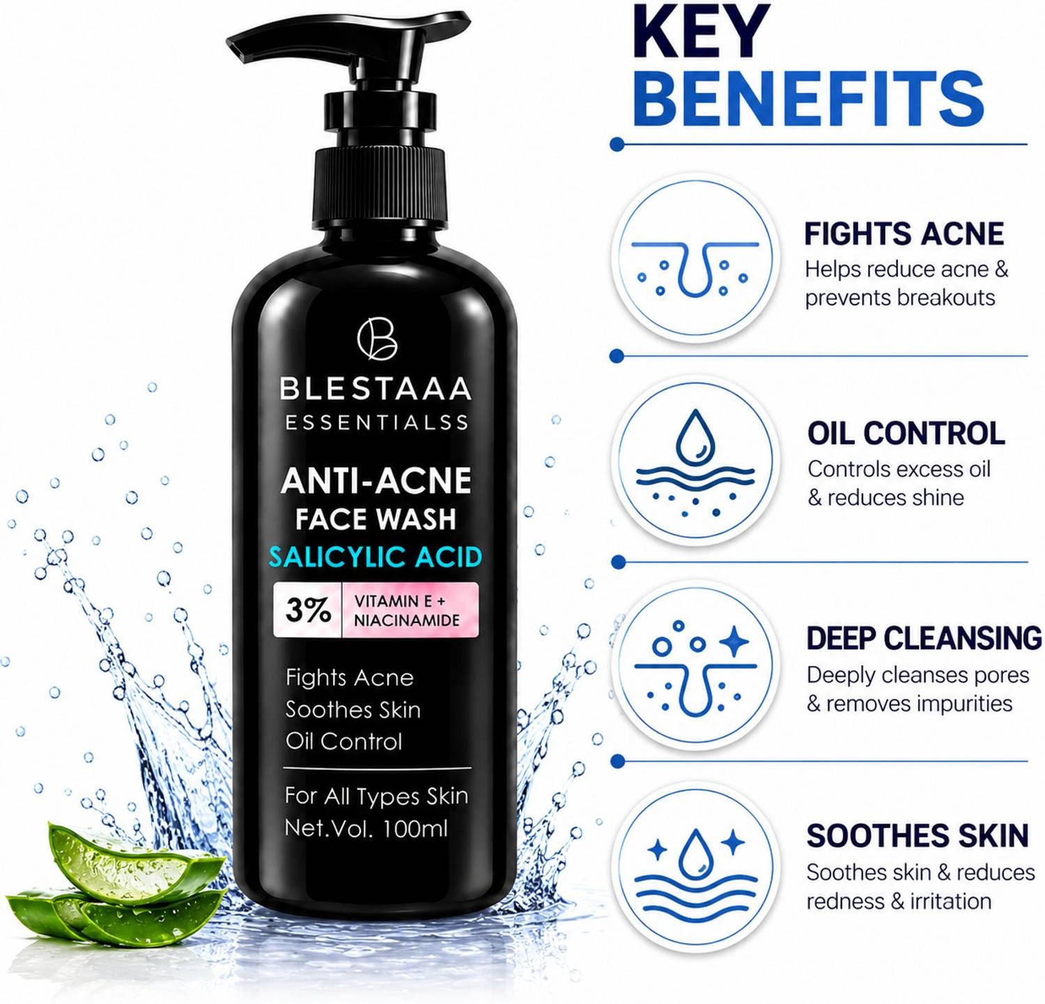 blestaaa essentialss Salicylic Acid Face Wash - Image 4