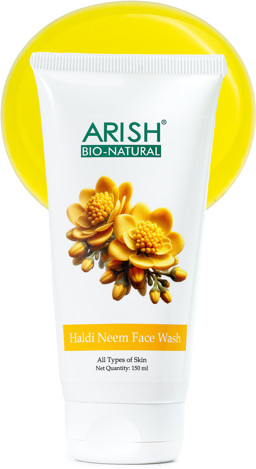 ARISH BIO-NATURAL Haldi Neem  – 150 ml | Deep Cleansing, Anti‑Acne Gel with Turmeric & Neem Face Wash