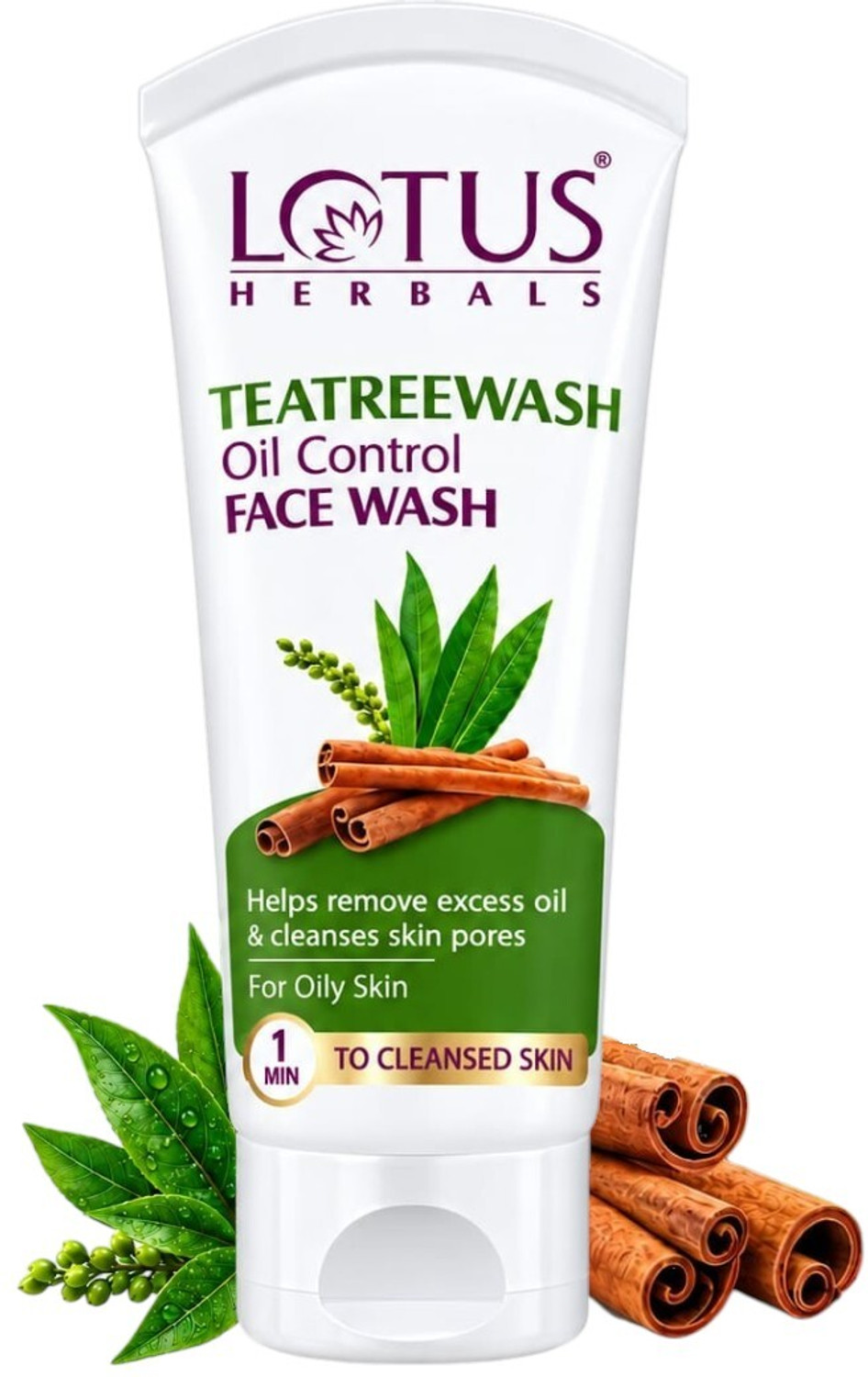 Image of LOTUS HERBALS Teatreewash | with Tea Tree Oil & Cinnamon | Anti Acne | Oil Control | Face Wash