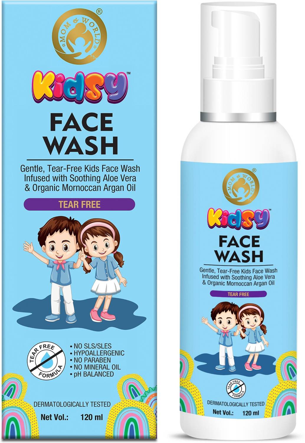 Mom & World Kids Tear Free, 120ml (No SLS, Paraben) Face Wash (1