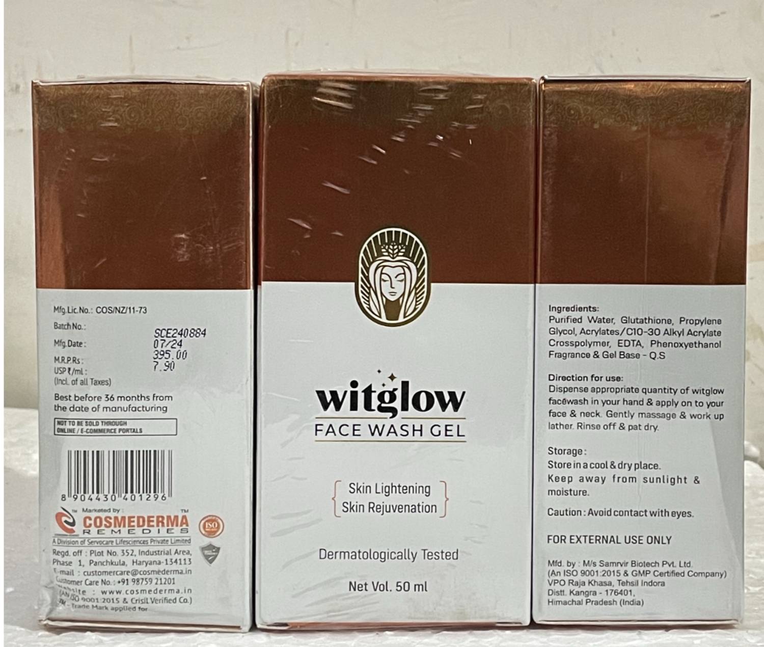 AURABLISS DermaShoap Witglow Unisex Radiant Glow Skin Whitening Gel Face Wash
