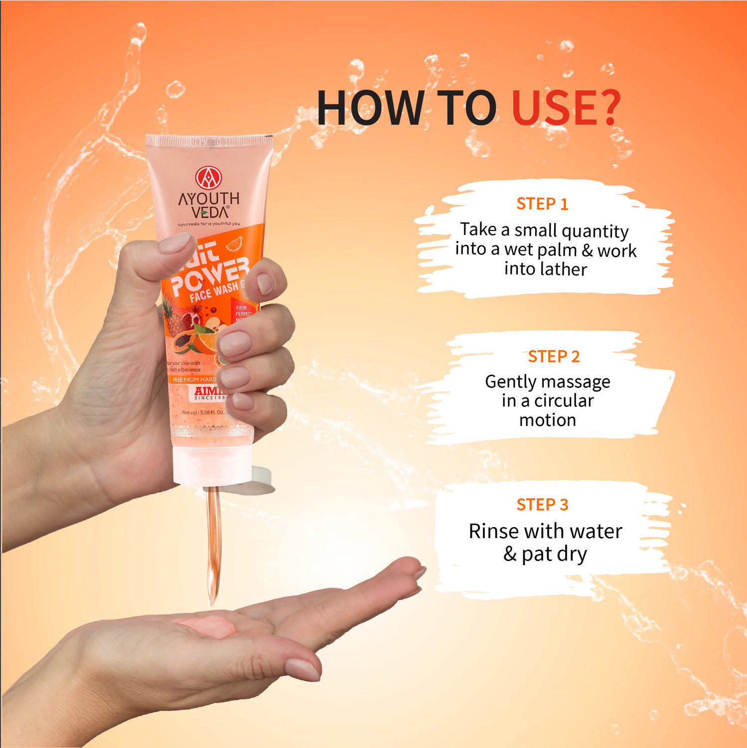 Image of AYOUTHVEDA Fruit Gel | Pamper Your Skin With Vitamin A, C & Anti-Oxidents Face Wash