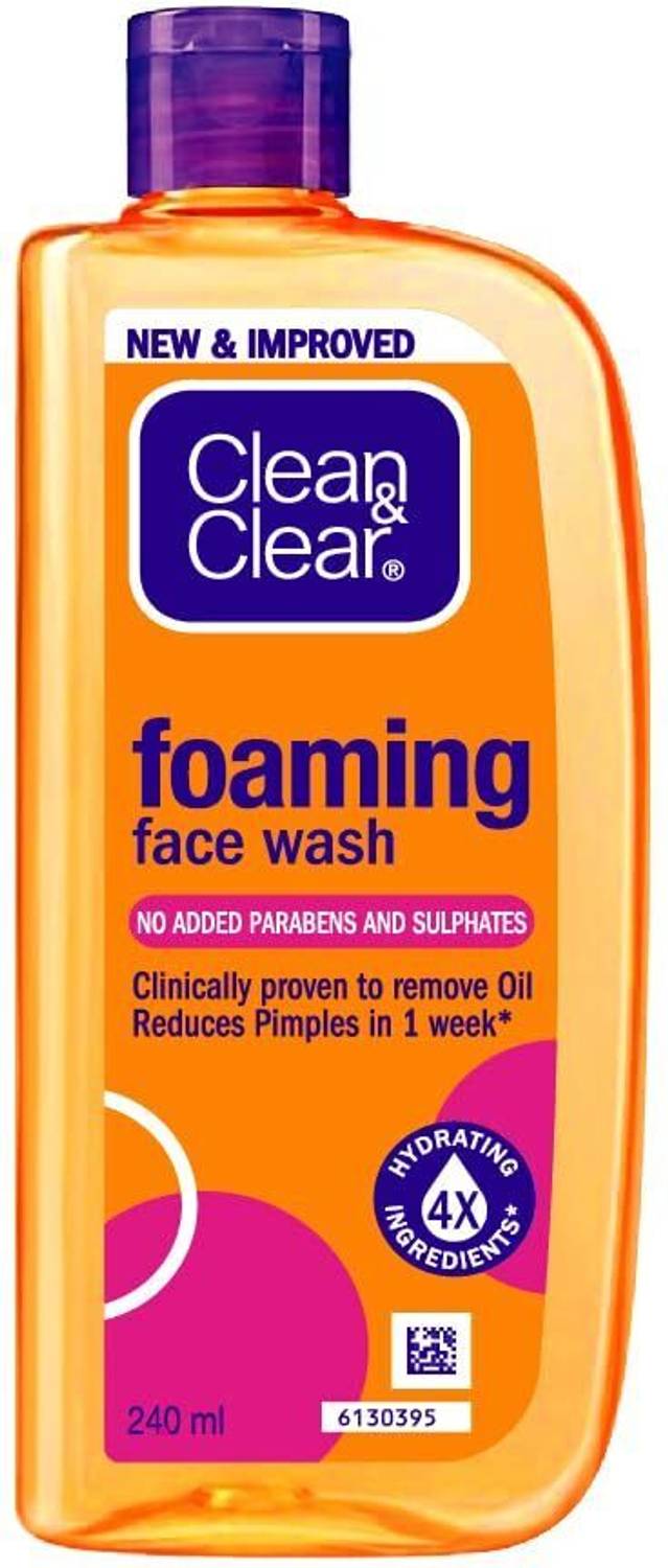 Clean and Clear Foaming Facewash for Oily Skin, Brown, 240ml Face