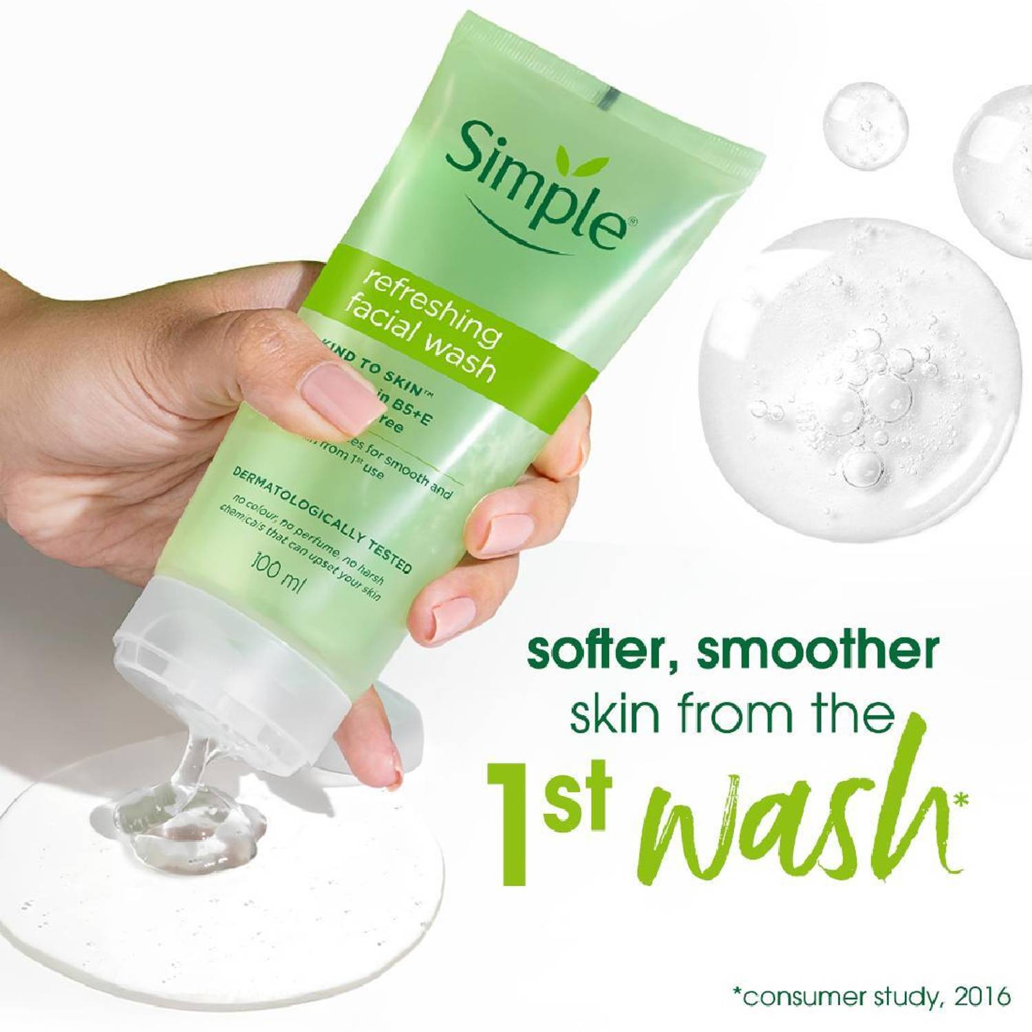 Simple Kind to Skin Refreshing Facial Wash 100ml - Image 4