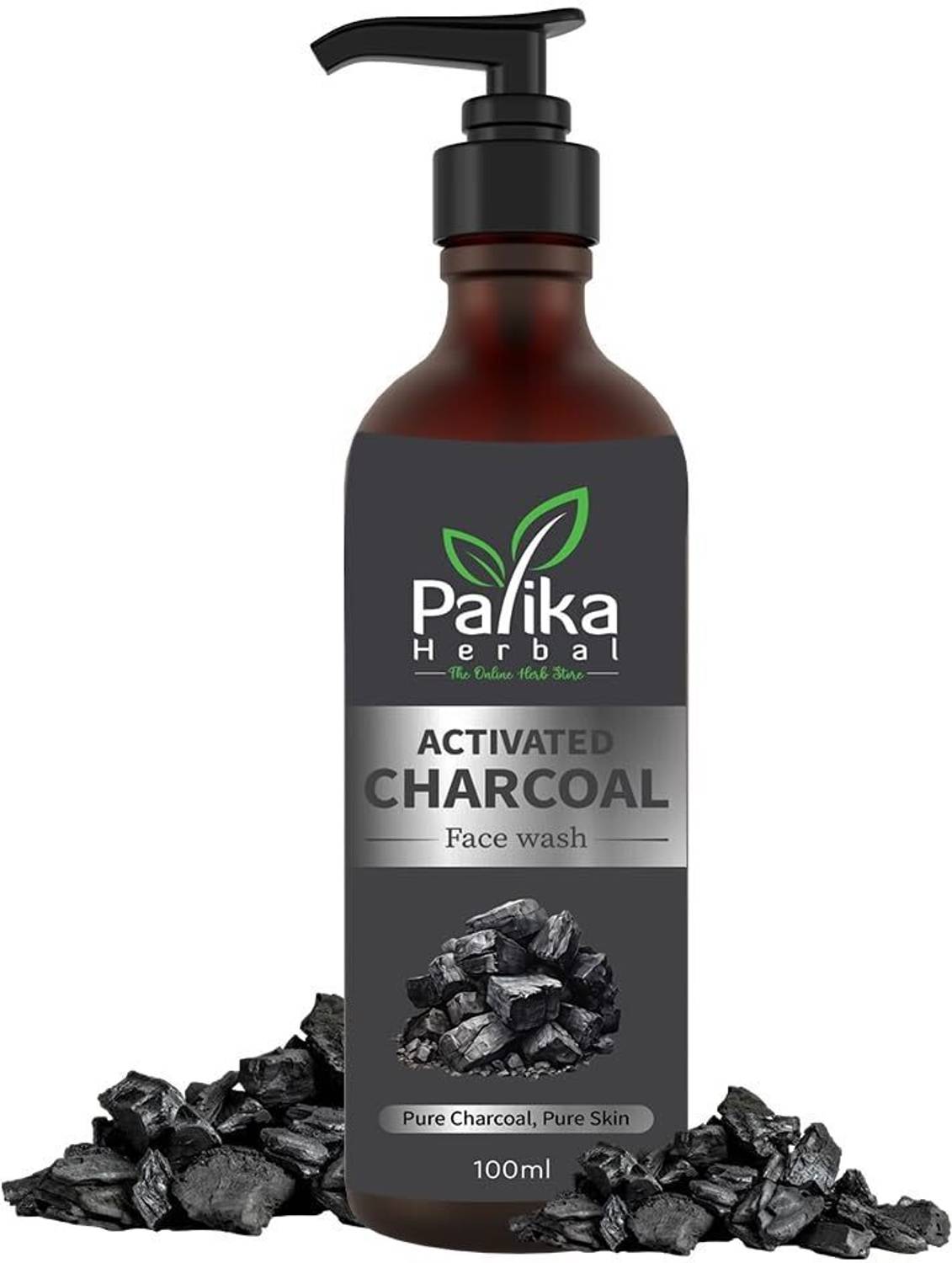 Palika Herbal Activated Charcoal Facewash for Skin Brightening, A