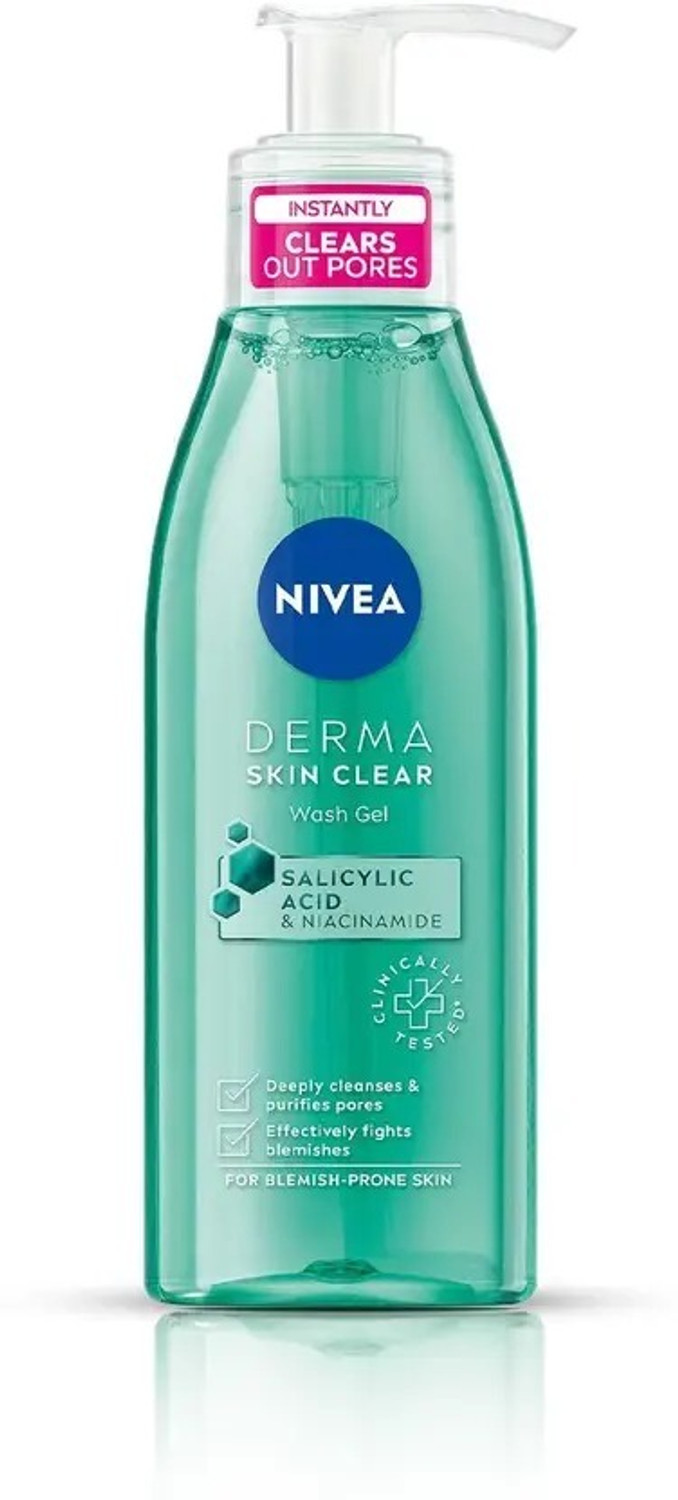 Image of NIVEA Derma Skin Clear Wash Gel with Salicylic Acid & Niacinamide Face Wash