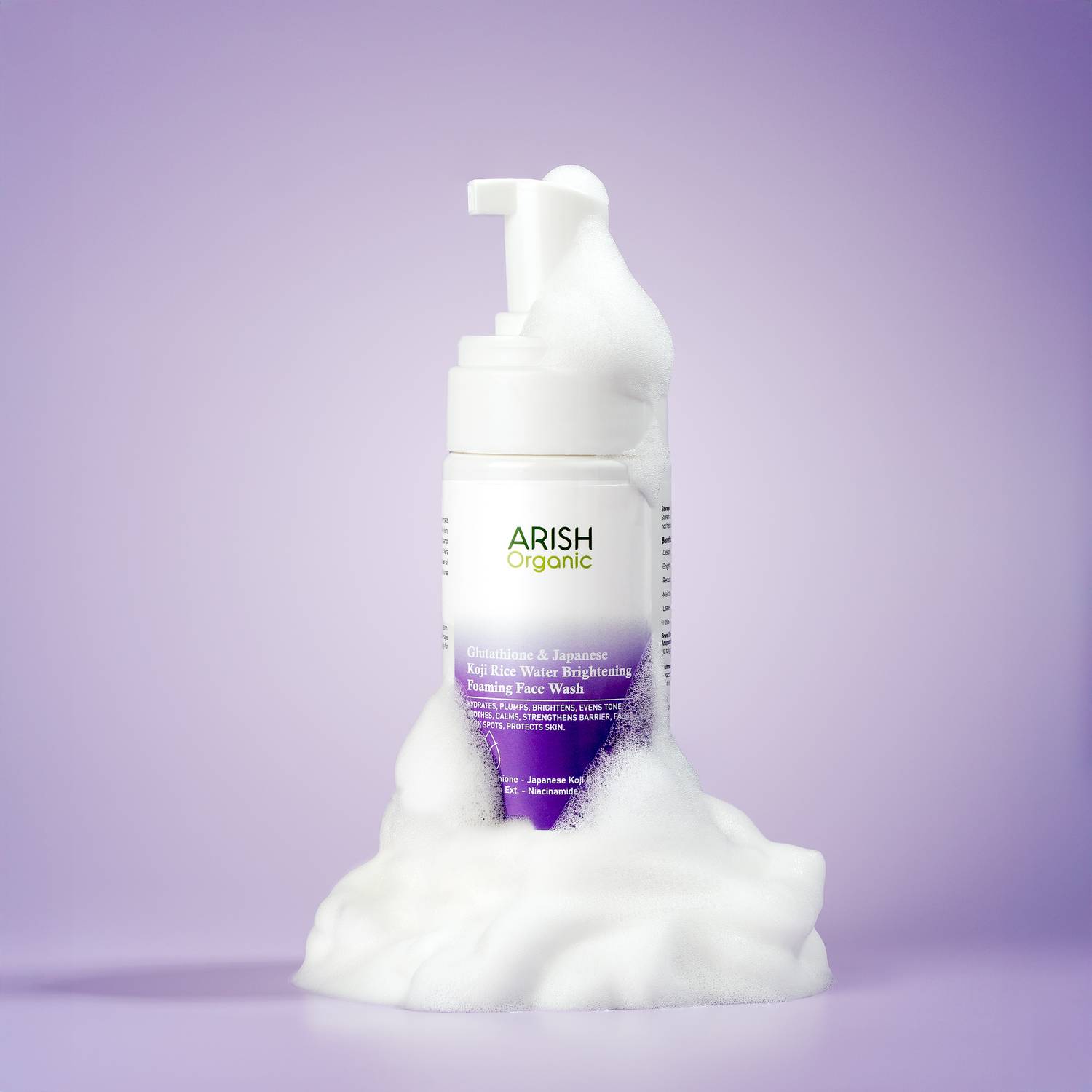 arish glutathione gel BIO-NATURAL & Japanese Koji Rice Water Brightening Foaming Face Wash ZStick 5% Salt Nicotine- Value Packs:Single 3d printed box