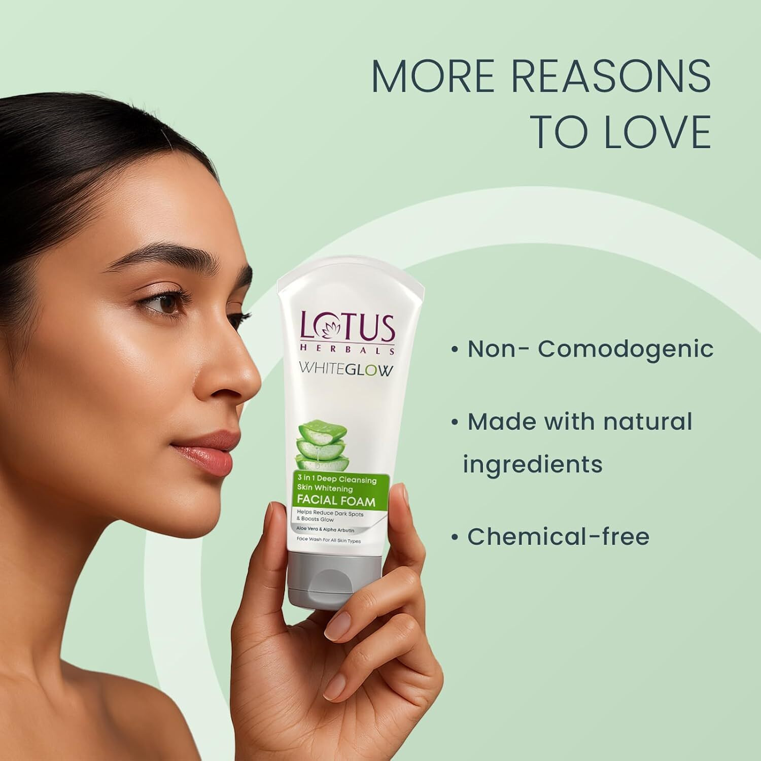 Image of LOTUS HERBALS WHITEGLOW 3 in 1 Deep cleansing Skin Brightening Facial Foam Face Wash