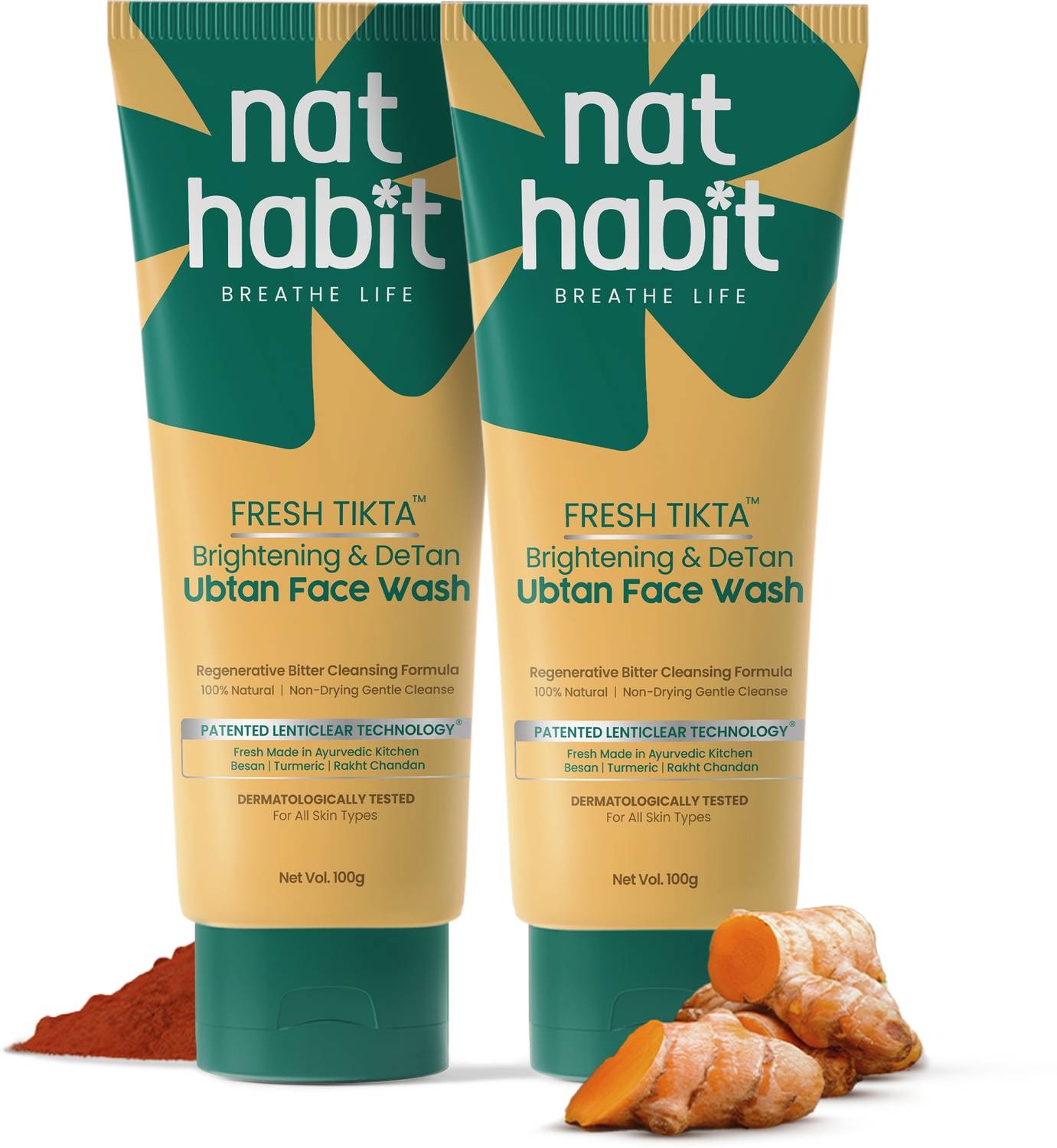 Nat Habit Ubtan for Women & Men | Natural Face wash for Clear Glowing Skin  Face Wash