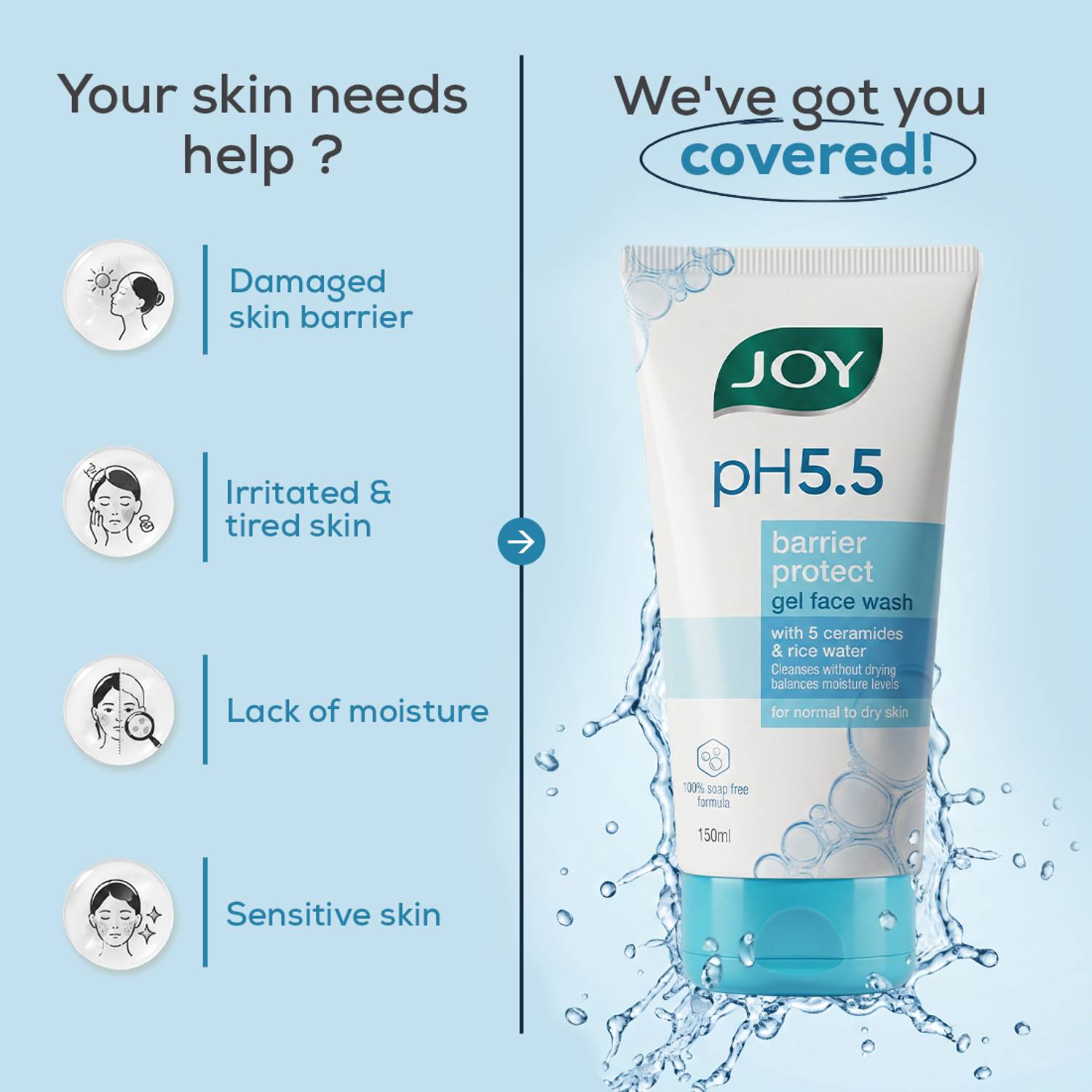 Joy pH 5.5 Barrier Protect Gel Face Wash 150ml - Image 5
