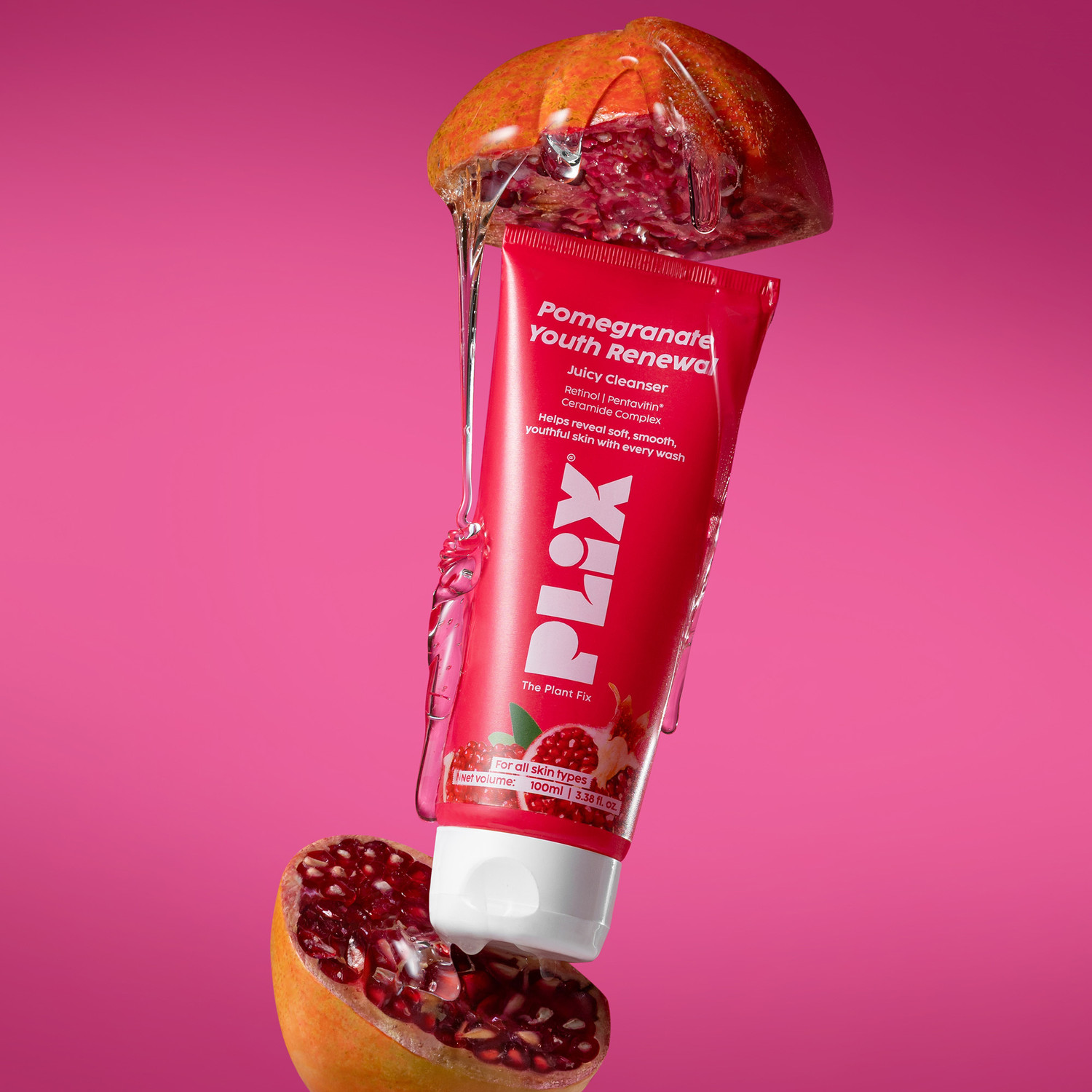 Image of The Plant Fix Plix Pomegranate Youth Renewal | Youthful Glow | Hydration | Retinol GS 50 Face Wash