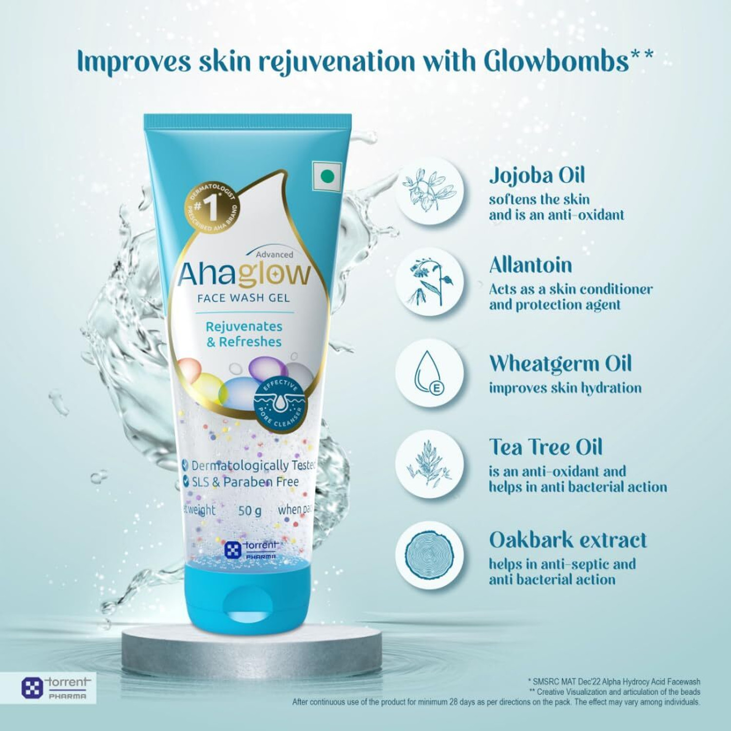 Image of Torrent Pharma AHAGLOW Advanced Facewash Face Wash