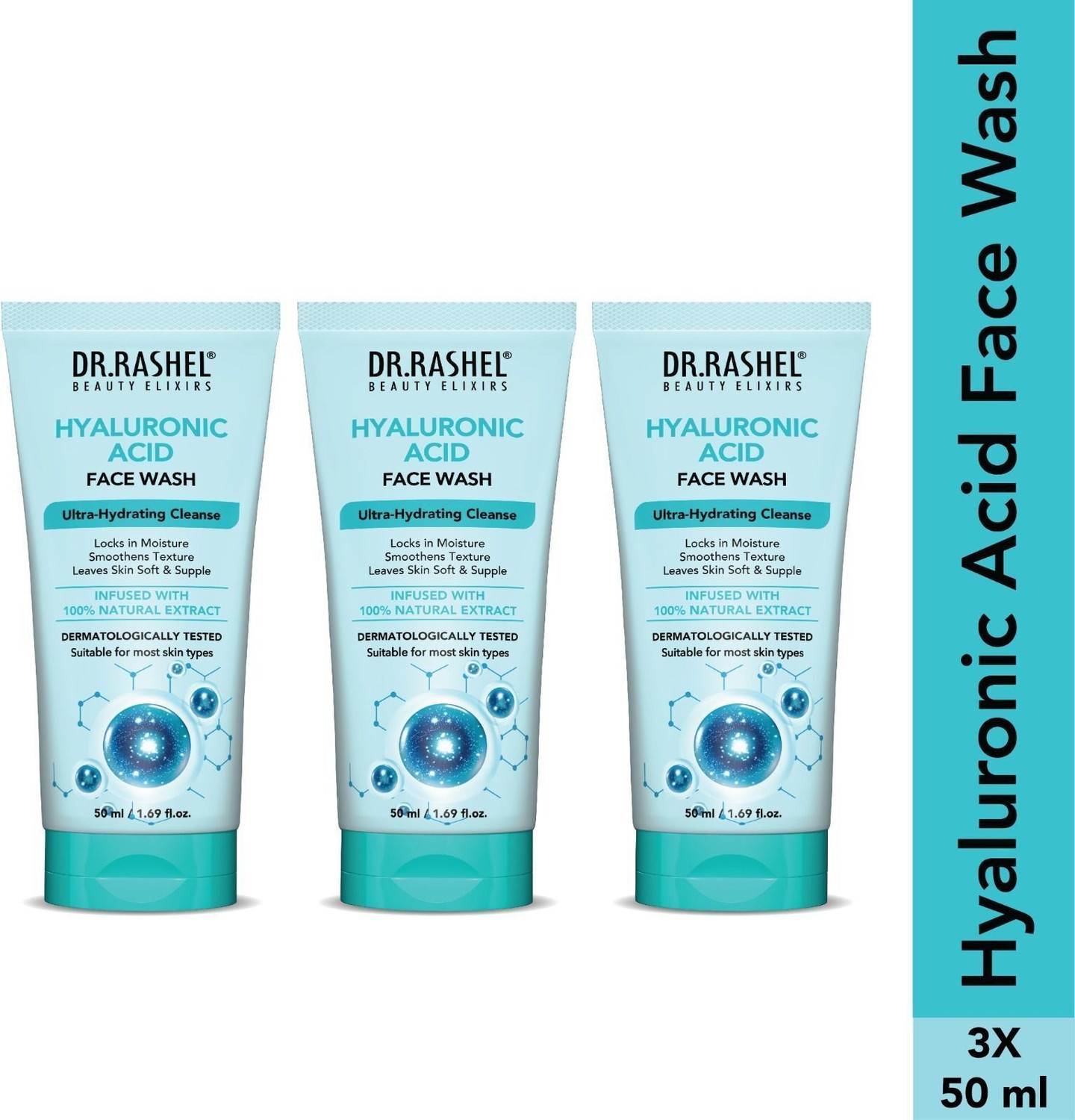 Image of DR.RASHEL Hyaluronic with Licorice Extract for Hydration & Plump Skin | All Skin Types Face Wash