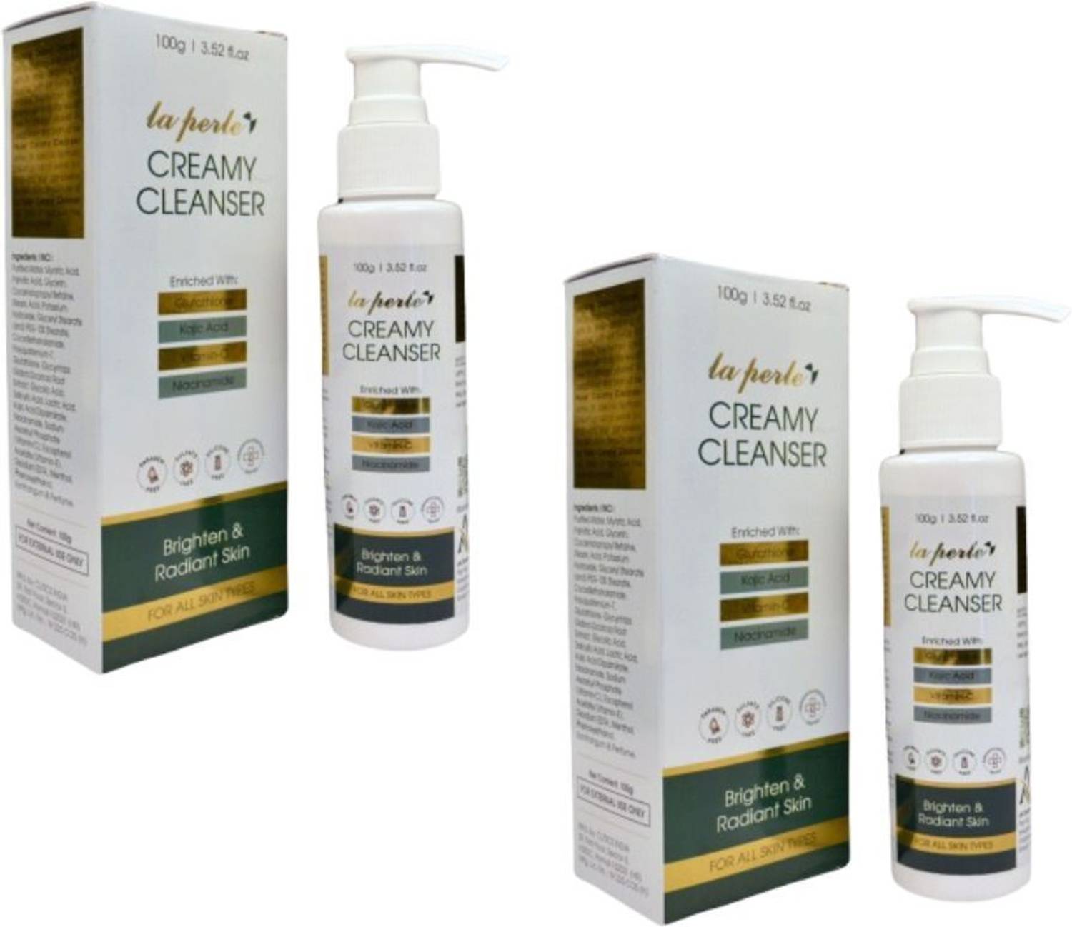 Admetus Pharma La Perle' Deep Cleansing Creamy Face wash for Brightening & Even Skin Tone Face Wash