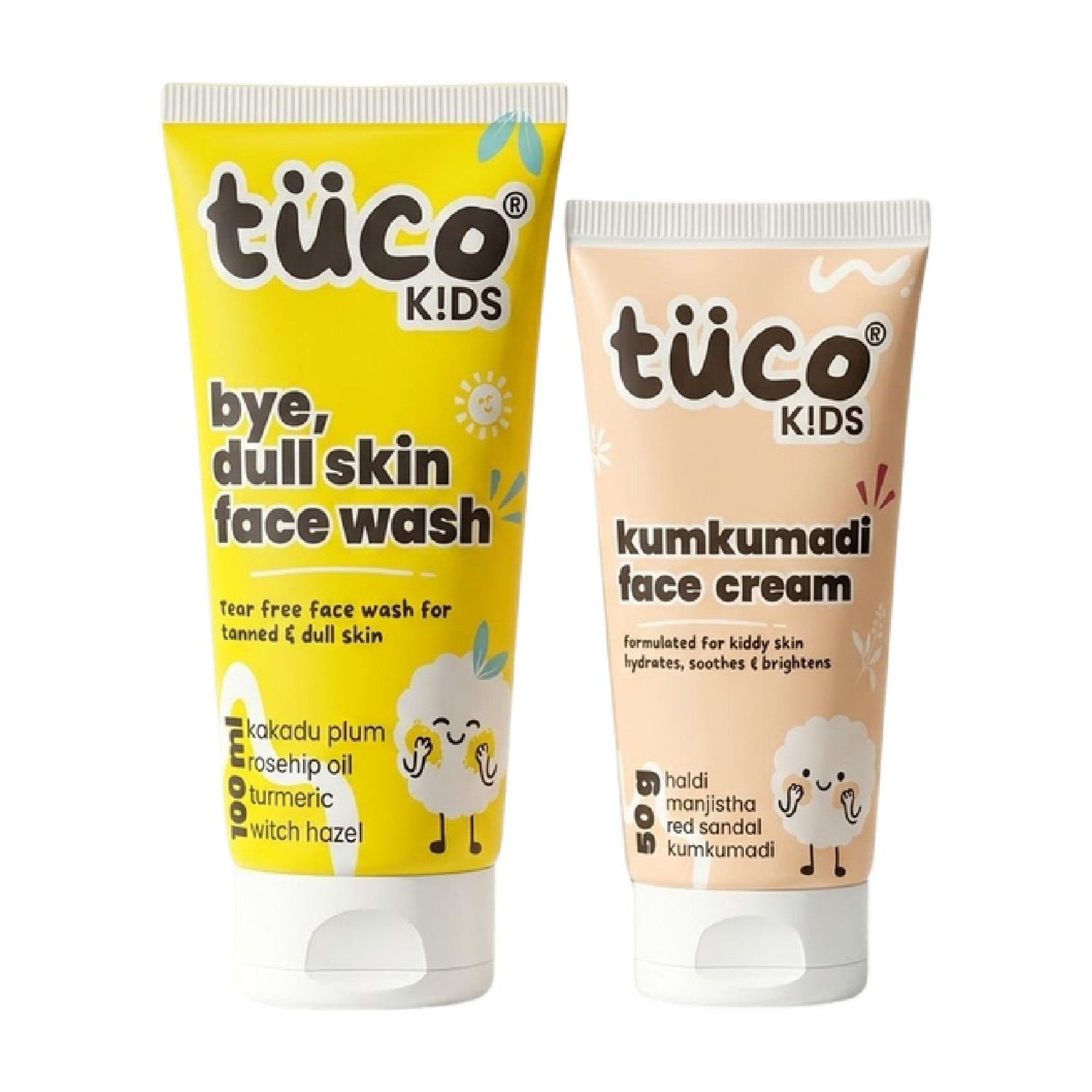 Image of TuCo Kids Kumkumadi Glow Kit | Dull Skin & Kumkumadi Face Cream | Brightens, Fights Tan & Dull Spots | 100ml Face Wash