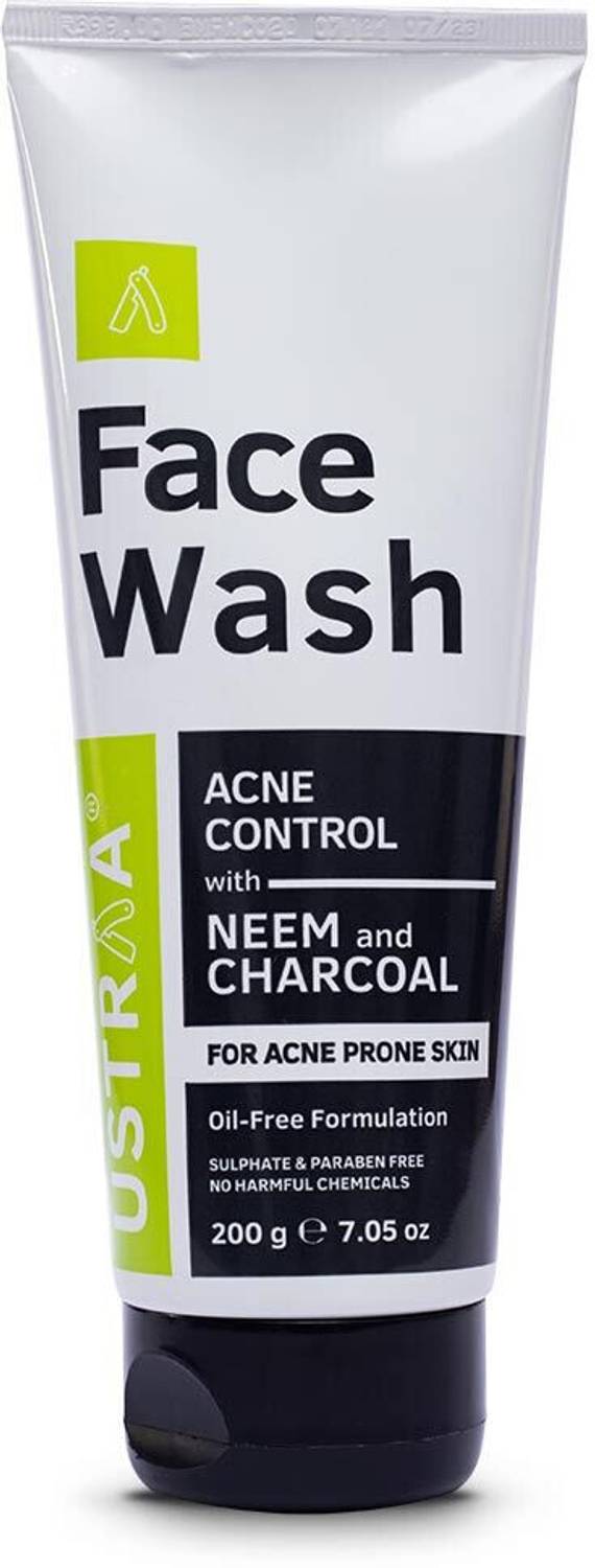 USTRAA Acne Control - With Neem & Charcoal | Oil control | Prevents Acne Face Wash