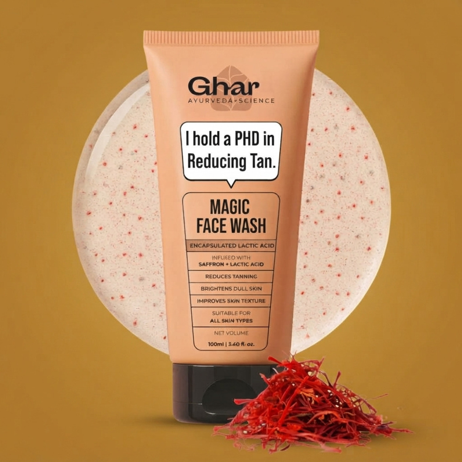 Image of Ghar Magic Facewash, Tan Removal, Anti-Ageing Face Wash (100 ml)