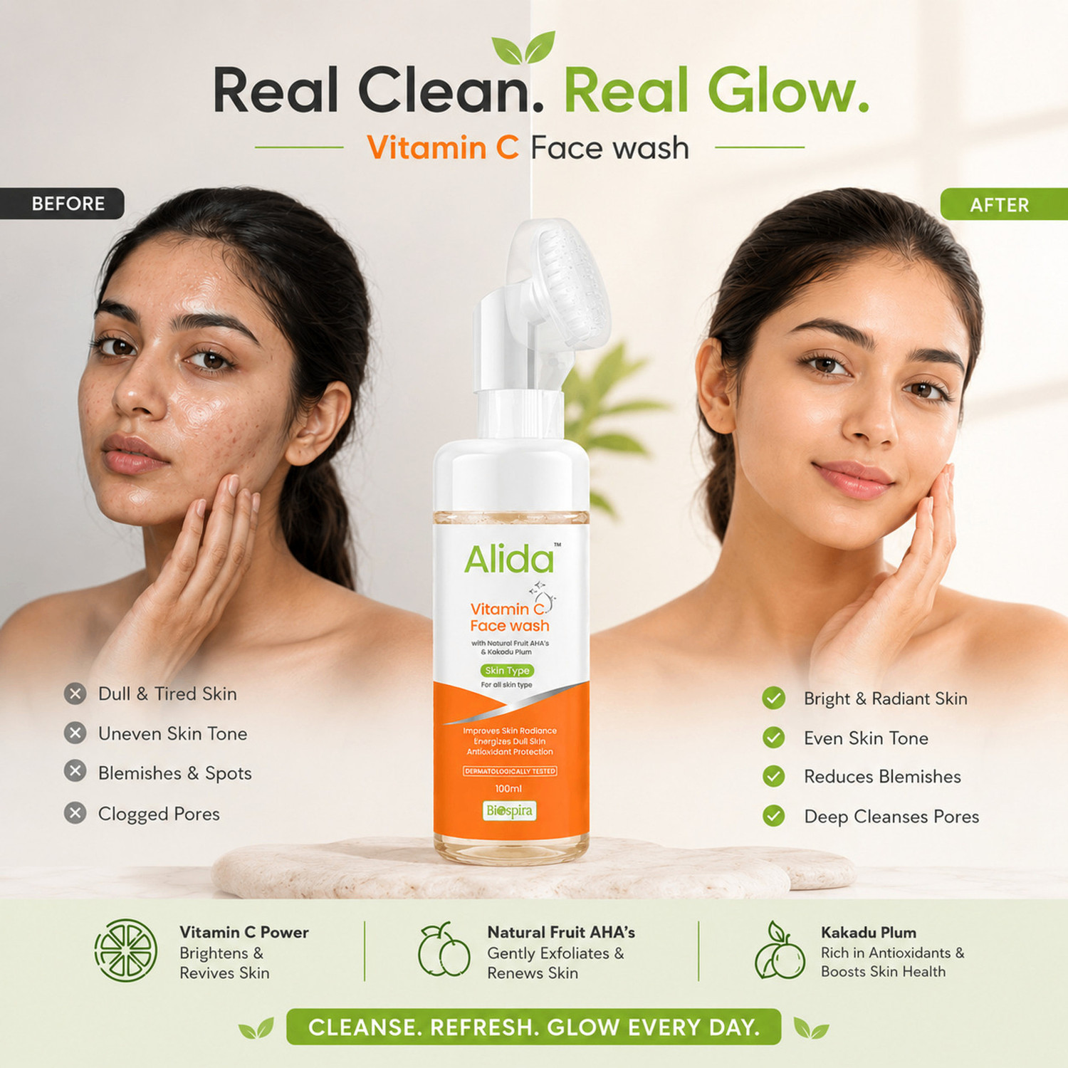 Image of ALIDA Vitamin C Face wash Pack of 2 Face Wash