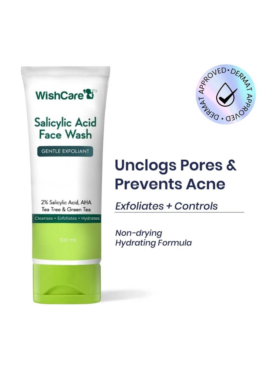 WishCare 2% Salicylic Acid Acne Control Face Wash - Image 1