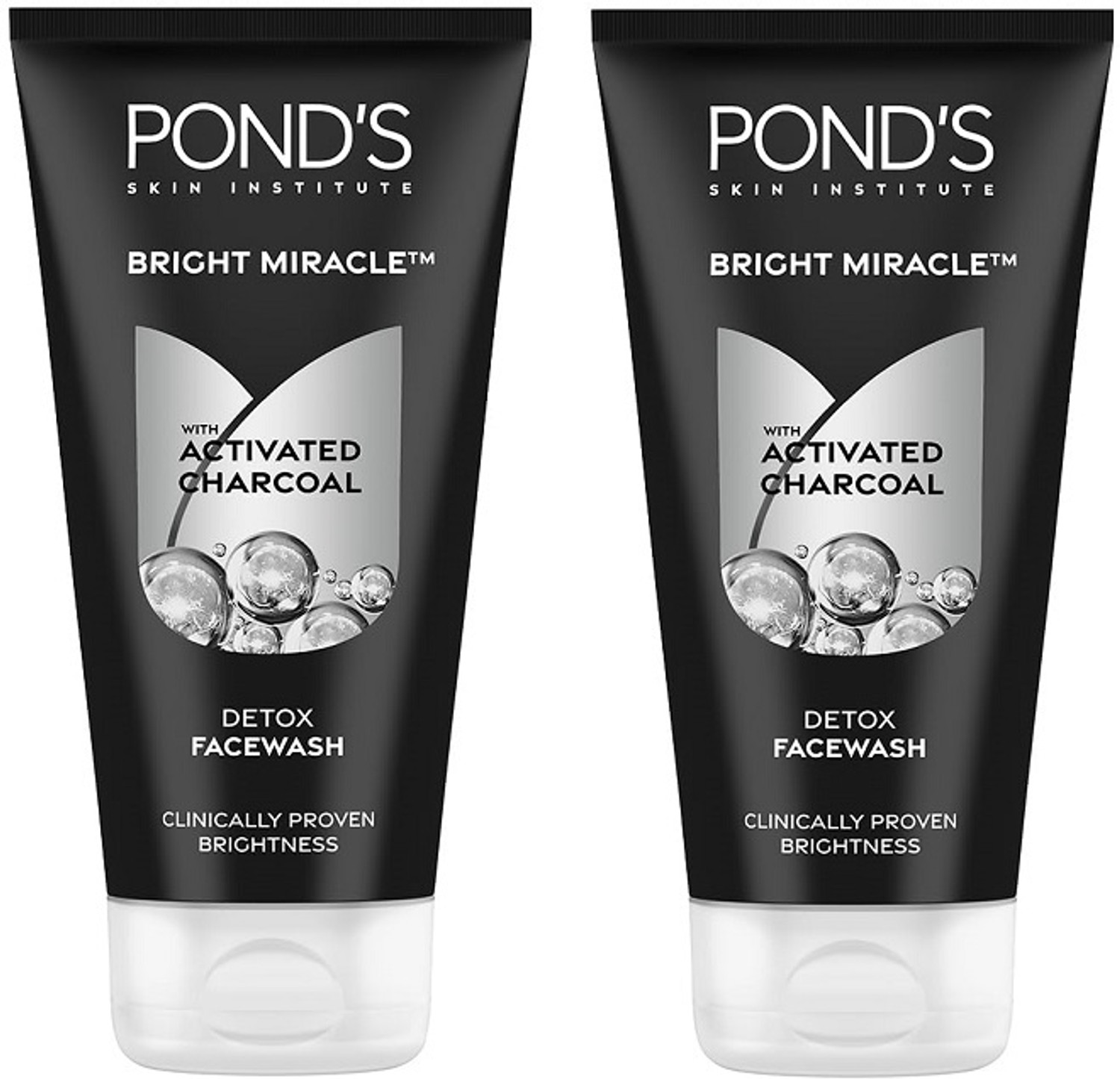 Image of POND's Bright Miracle Detox Charcoal Pack Of 2 200GM Each Face Wash