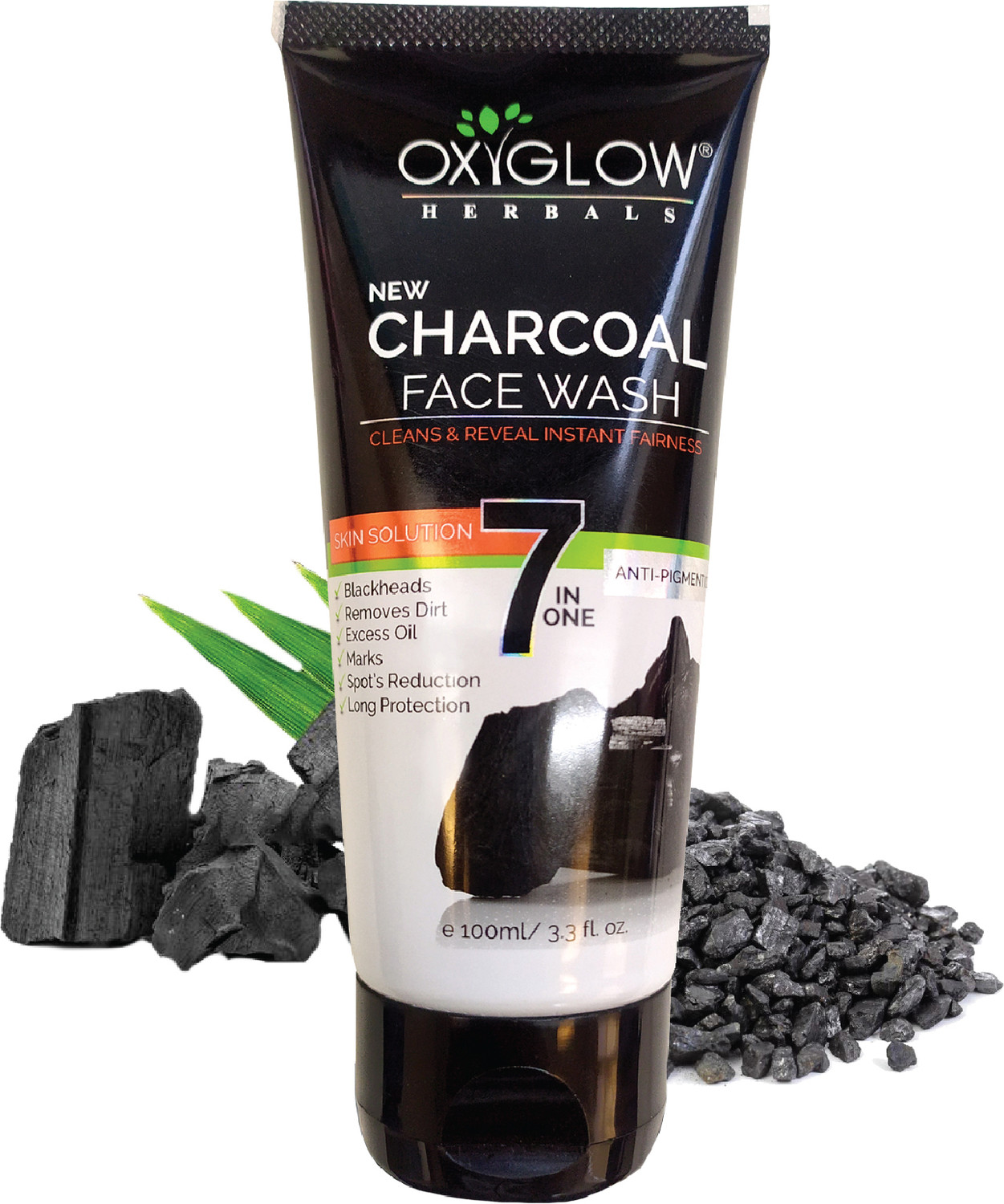 Image of OXYGLOW 7 in One Activated Charcoal ,Remove Spot & Balckheads,Healthy Skin,Cleans Face Wash