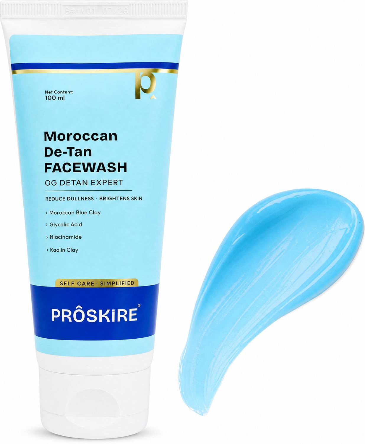 Proskire Moroccan De-Tan Blue Clay Face Wash