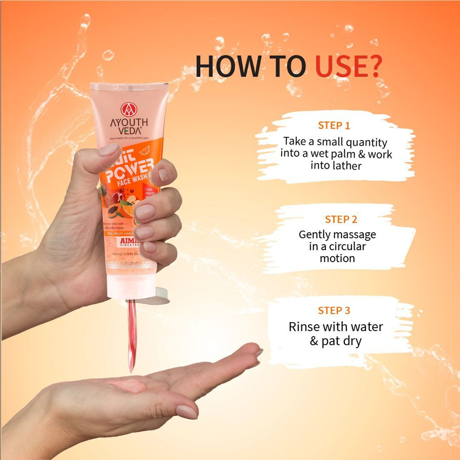 Image of AYOUTHVEDA Fruit Power Gel With 5 Fruit Juices Removes Dirt, Improves Skin Texture Face Wash
