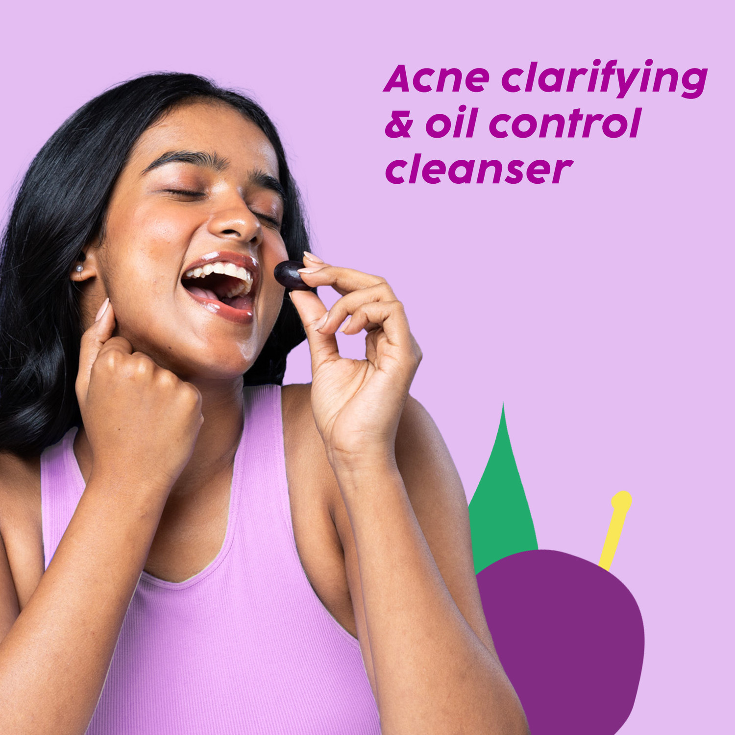 Image of The Plant Fix Plix Jamun Active Acne Cleanser With Salicylic Acid,Gently Cleanses,Helps Reduce Acne Face Wash