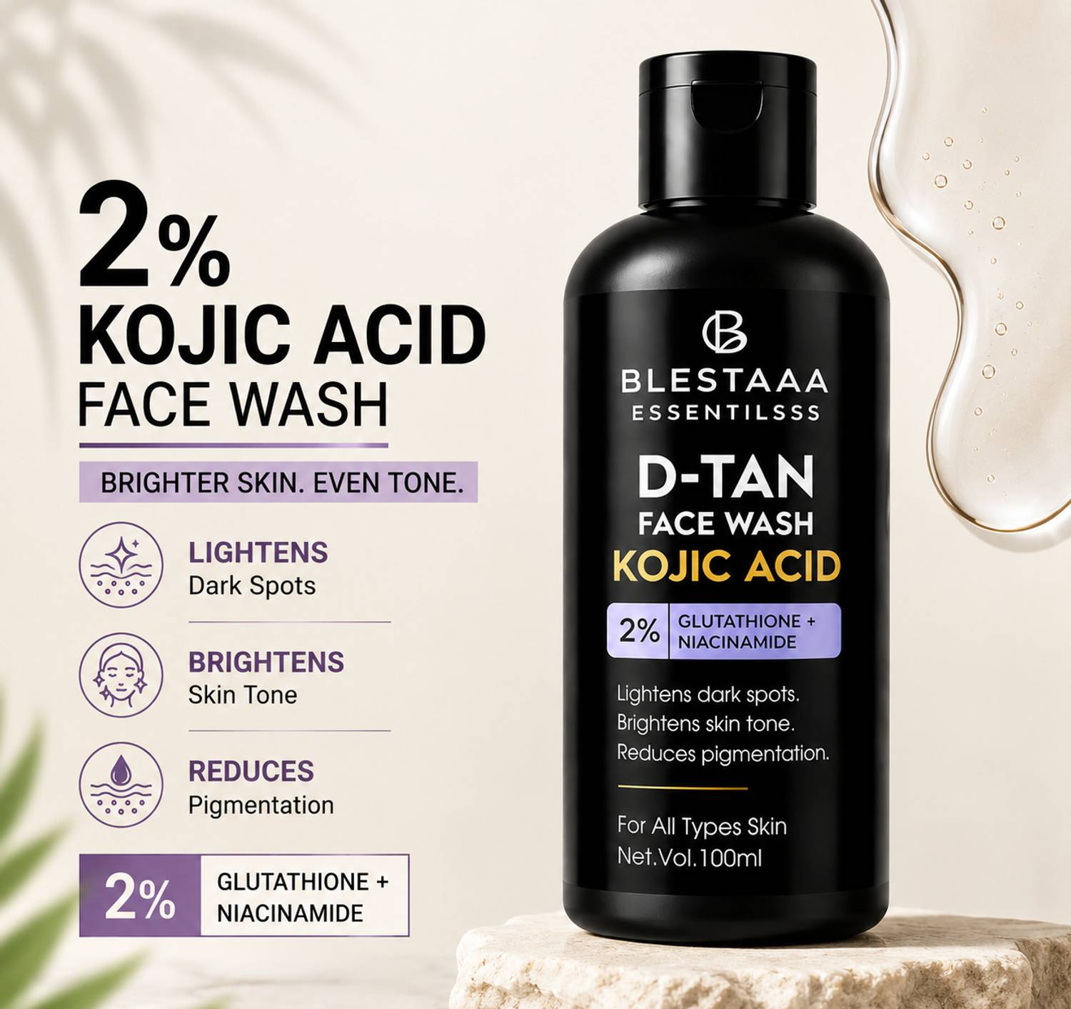 blestaaa essentialss 2% Kojic Acid Face Wash - Image 1