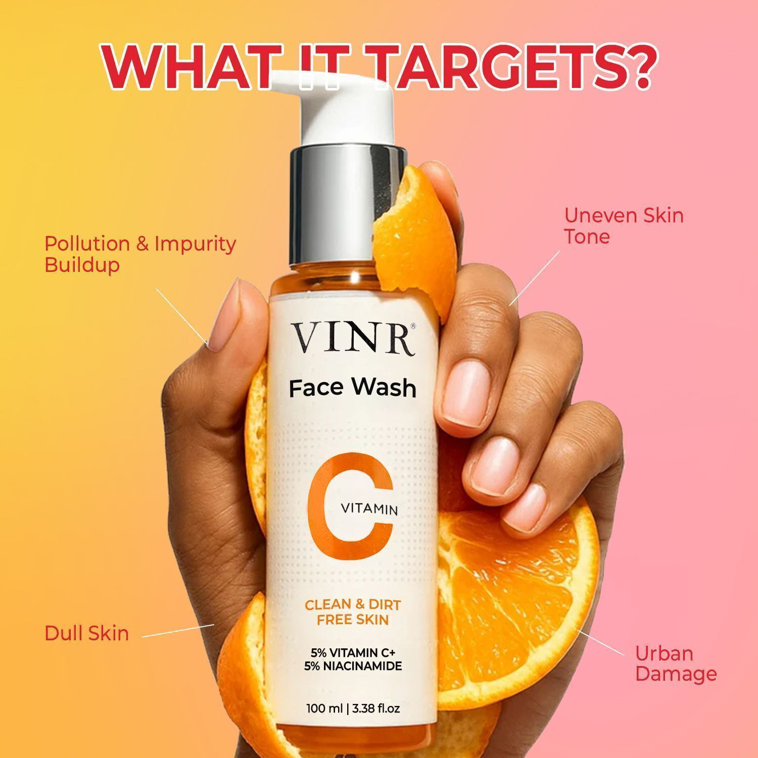 Image of VINR Vitamin C 5% with Niacinamide 5% Super Bright Liquid Base for Glowing and Brightening Skin | All Skin Types | With Triple Vitamin C | Best Suitable for Women & Men Face Wash