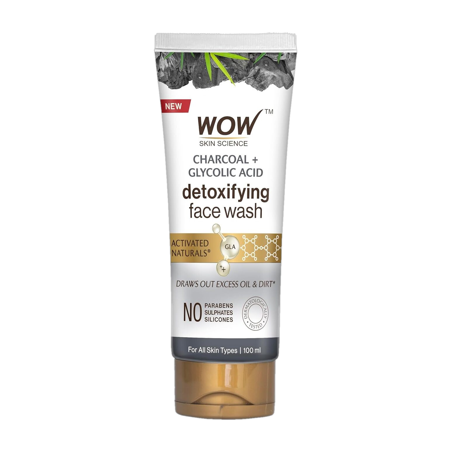 WOW SKIN SCIENCE Activated Charcoal -with Activated Charcoal Beads-No Sulphates & Parabens Face Wash