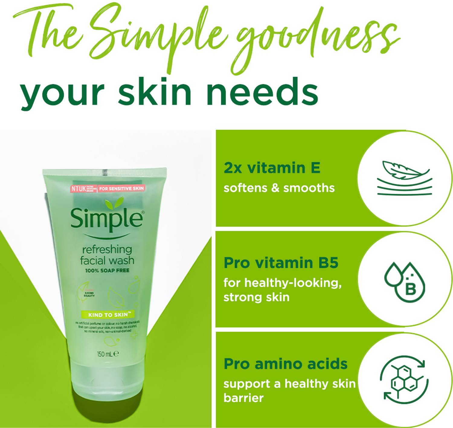 Simple Kind To Skin Refreshing Facial Wash (Pack of 2) - Image 5