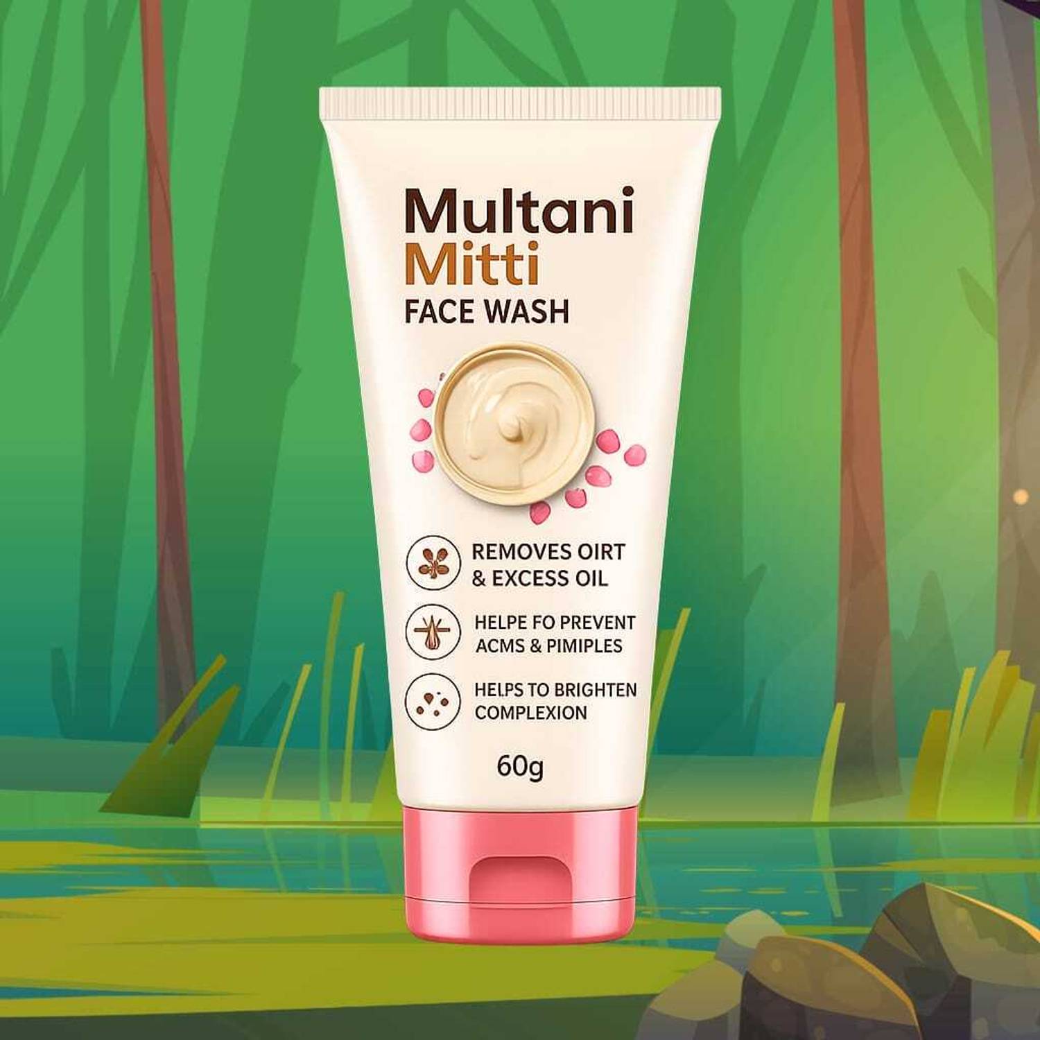 Fleeto NOURISHING MULTANI MITTI FACE WASH Face Wash (60 g)