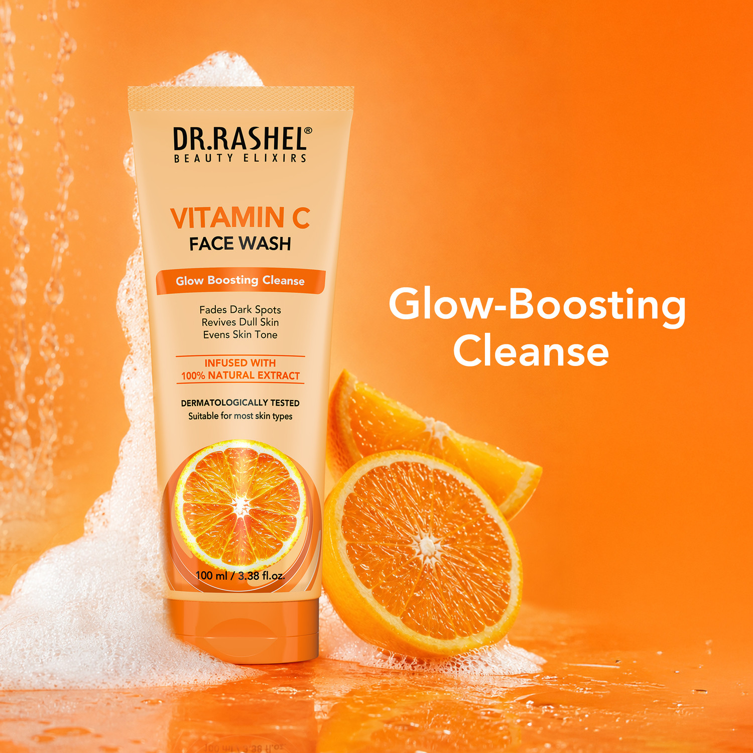Image of DR.RASHEL Vitamin C with Natural Extracts for Bright & Glowing Skin | All Skin Types Face Wash