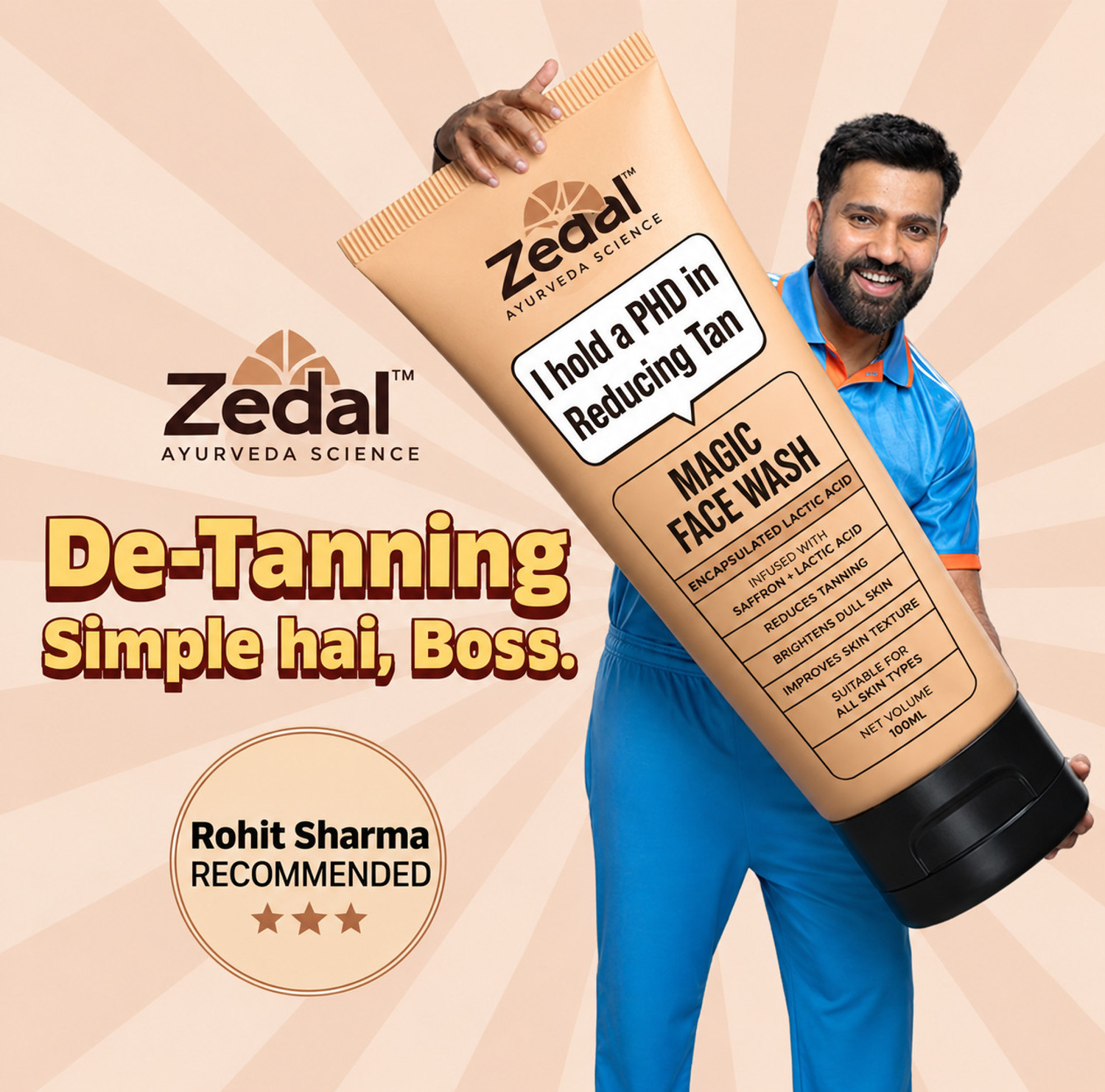 Image of Zedal Magic Face wash | Tan Removal, Skin Brightening & Radiant Glow Face Wash