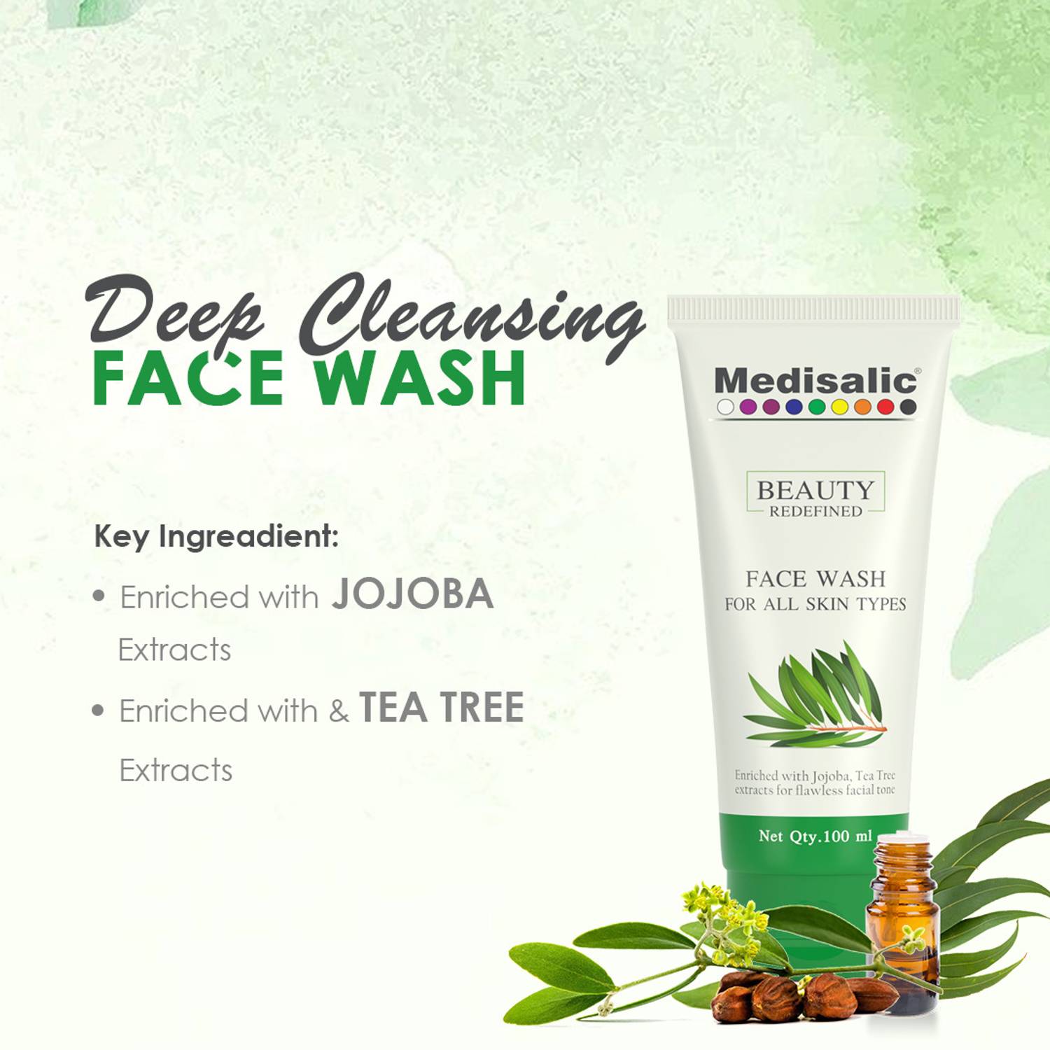 Medisalic Tea Tree Face Wash 100 ml - Image 3