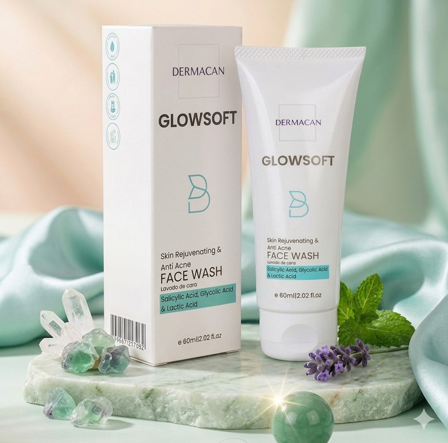 Image of Dermacan Glow Soft Anti Acne Face wash (Pack of 2) Face Wash