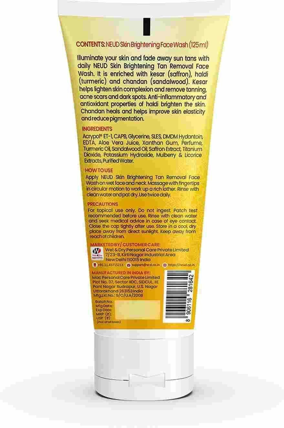 Image of NEUD Skin Brightening & Tan Removal (Men & Women) Face Wash